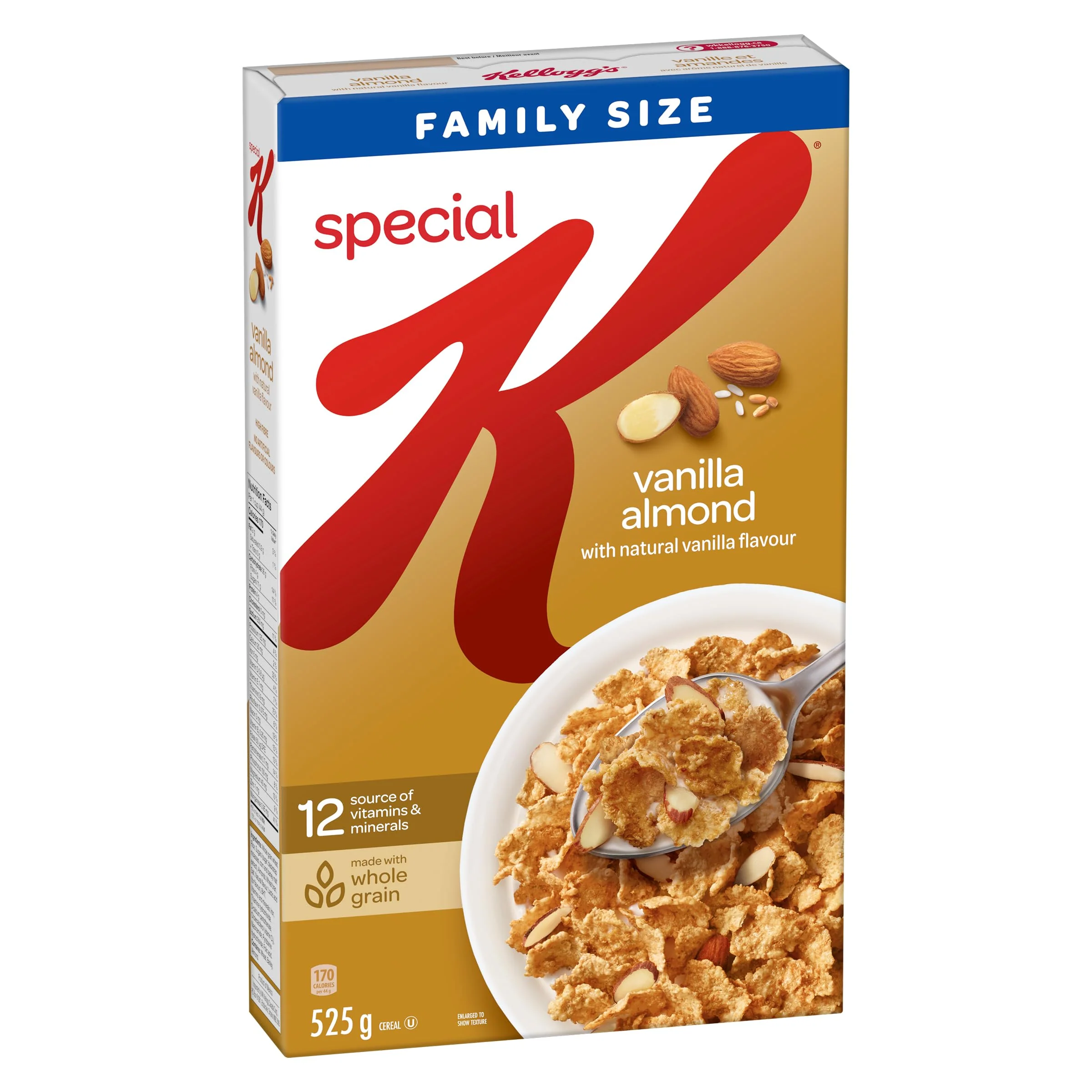 Kellogg's Special K Vanilla Almond Cereal Family Size 2 x 525g – High Fibre Whole Grain - Canadian Distribution - Ships Free Within Canada on Orders Above CAD $199 - Image 5