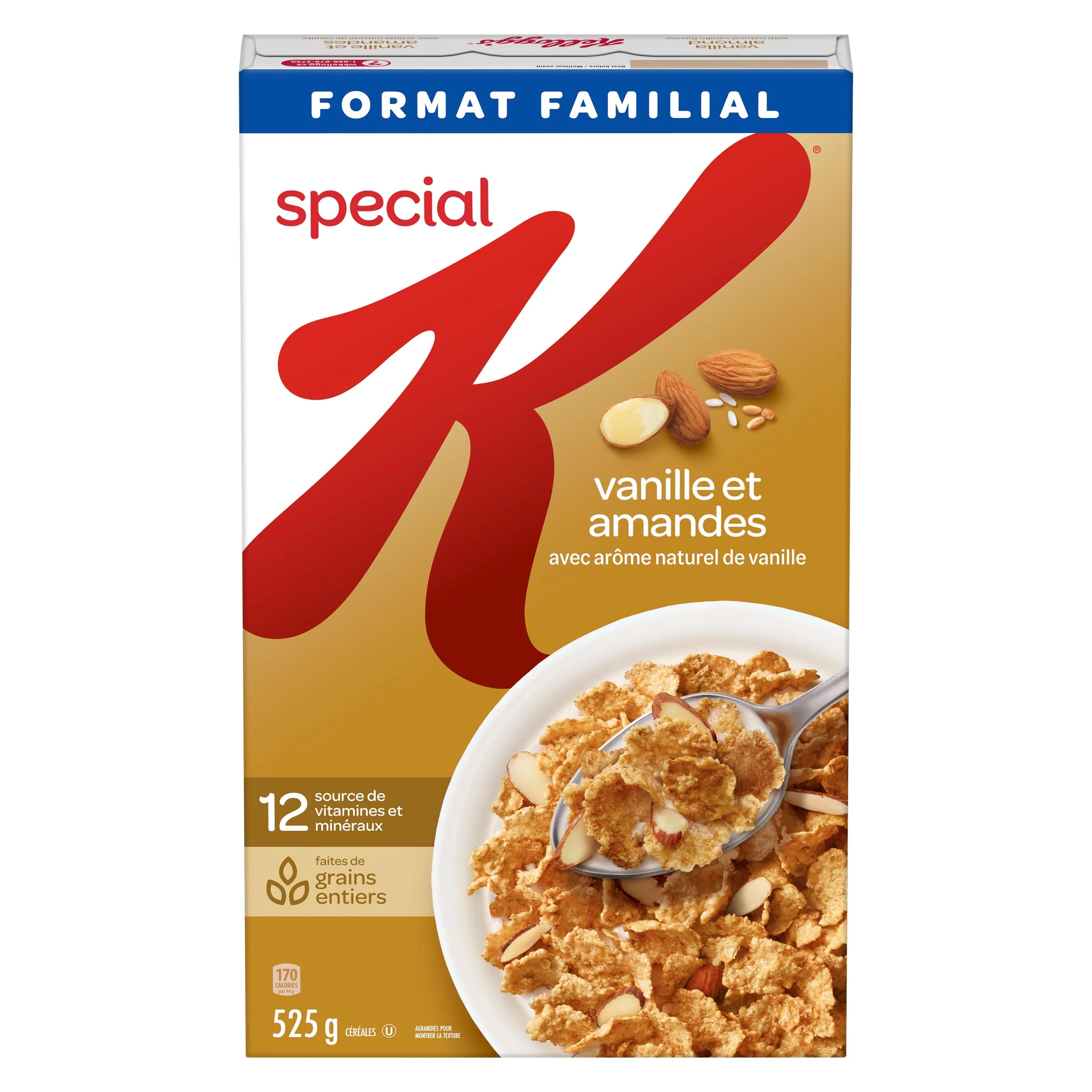 Kellogg's Special K Vanilla Almond Cereal Family Size 2 x 525g – High Fibre Whole Grain - Canadian Distribution - Ships Free Within Canada on Orders Above CAD $199 - Image 6