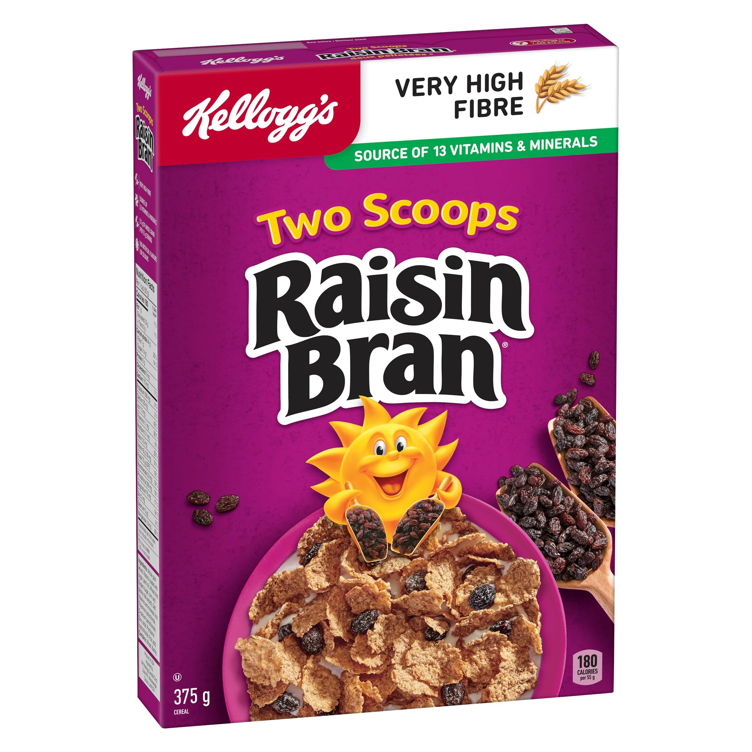 Kellogg's Two Scoops Raisin Bran Cereal 2 x 375g - Canadian Distribution - Ships Free Within Canada on Orders Above CAD $199 - Image 5