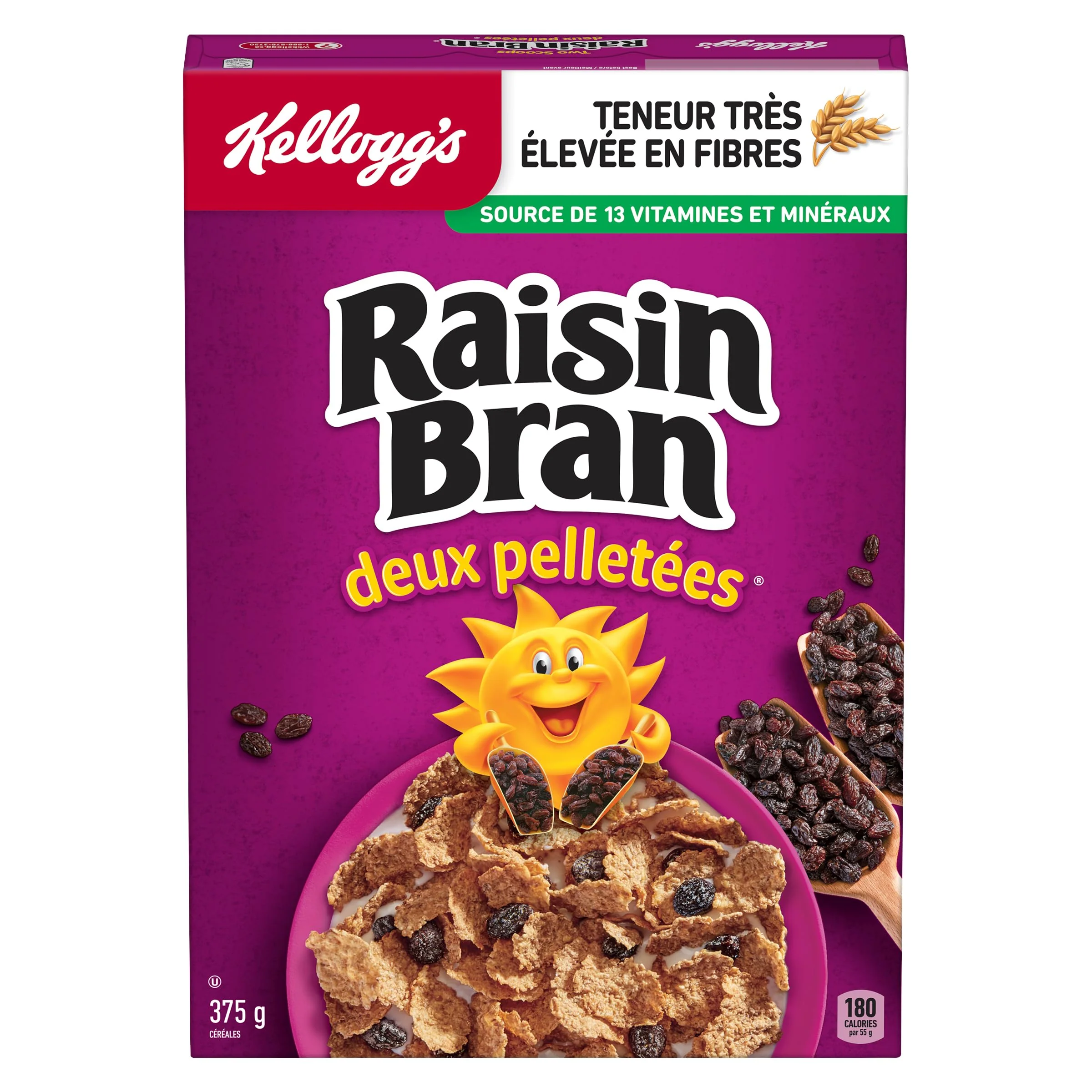 Kellogg's Two Scoops Raisin Bran Cereal 2 x 375g - Canadian Distribution - Ships Free Within Canada on Orders Above CAD $199 - Image 6