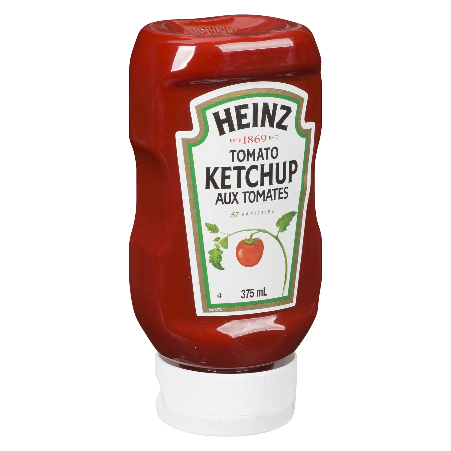 Ketchup Bottled Upside Down - 24 x 375 mL - Heinz - Restaurant and Foodservice Ingredients - Canadian Distribution - Ships Free Within Canada on Orders Above CAD $199
