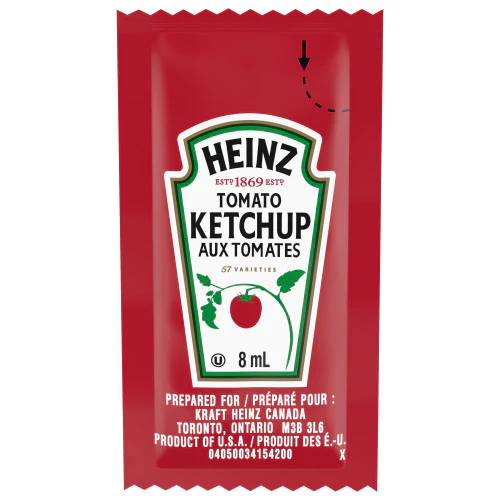 Ketchup - Heinz - Single Serve - 1000 x 8ml/Case - Ships Free Within Canada on Orders Above CAD $199