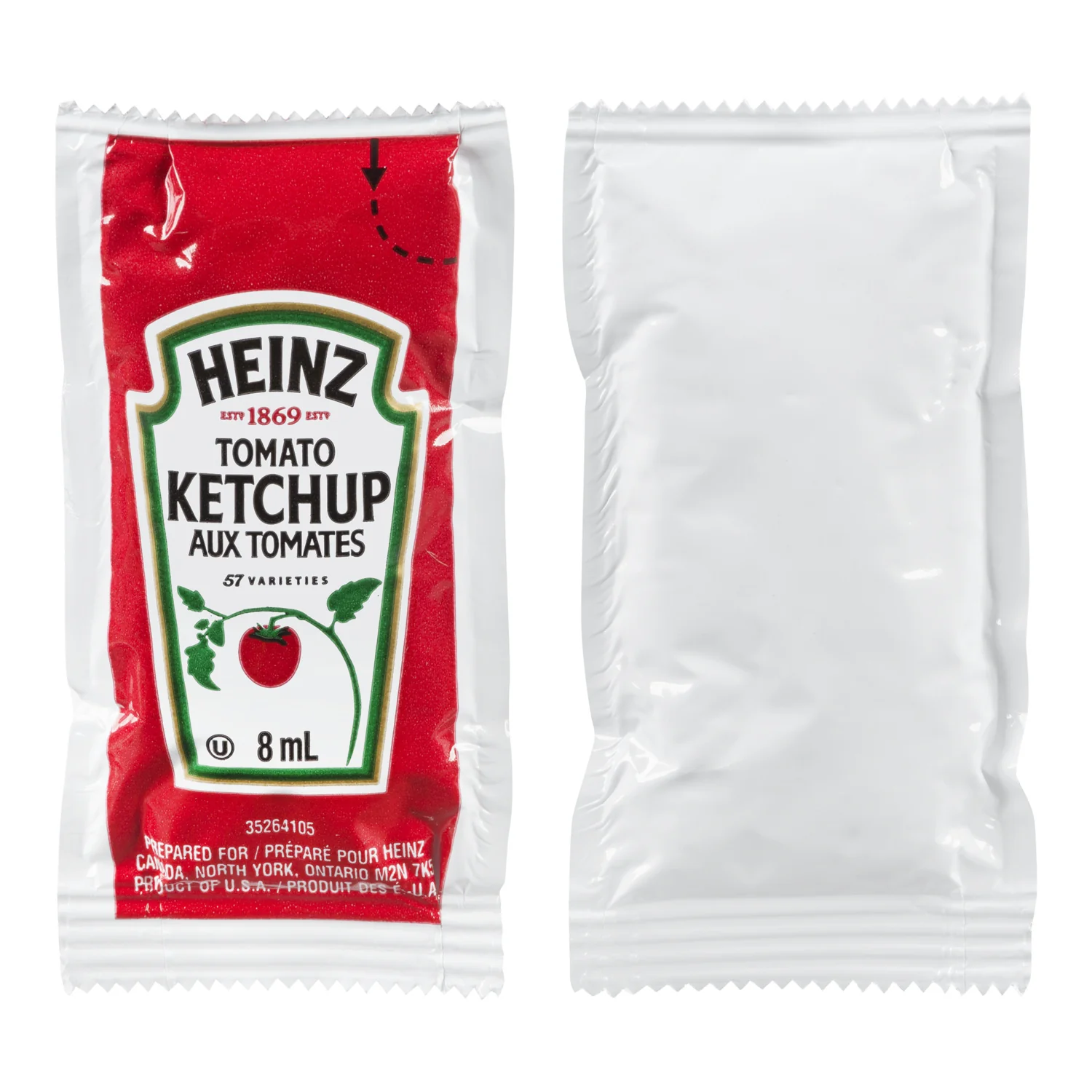 Ketchup Packet - 1000 x 8 mL - Heinz - Restaurant and Foodservice Ingredients - Canadian Distribution - Ships Free Within Canada on Orders Above CAD $199