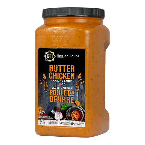 KFI Butter Chicken Premium Cooking Sauce - 4 x 2.5 L - Grocery and Food Items - Canadian Distribution - Ships Free Within Canada on Orders Above CAD $199