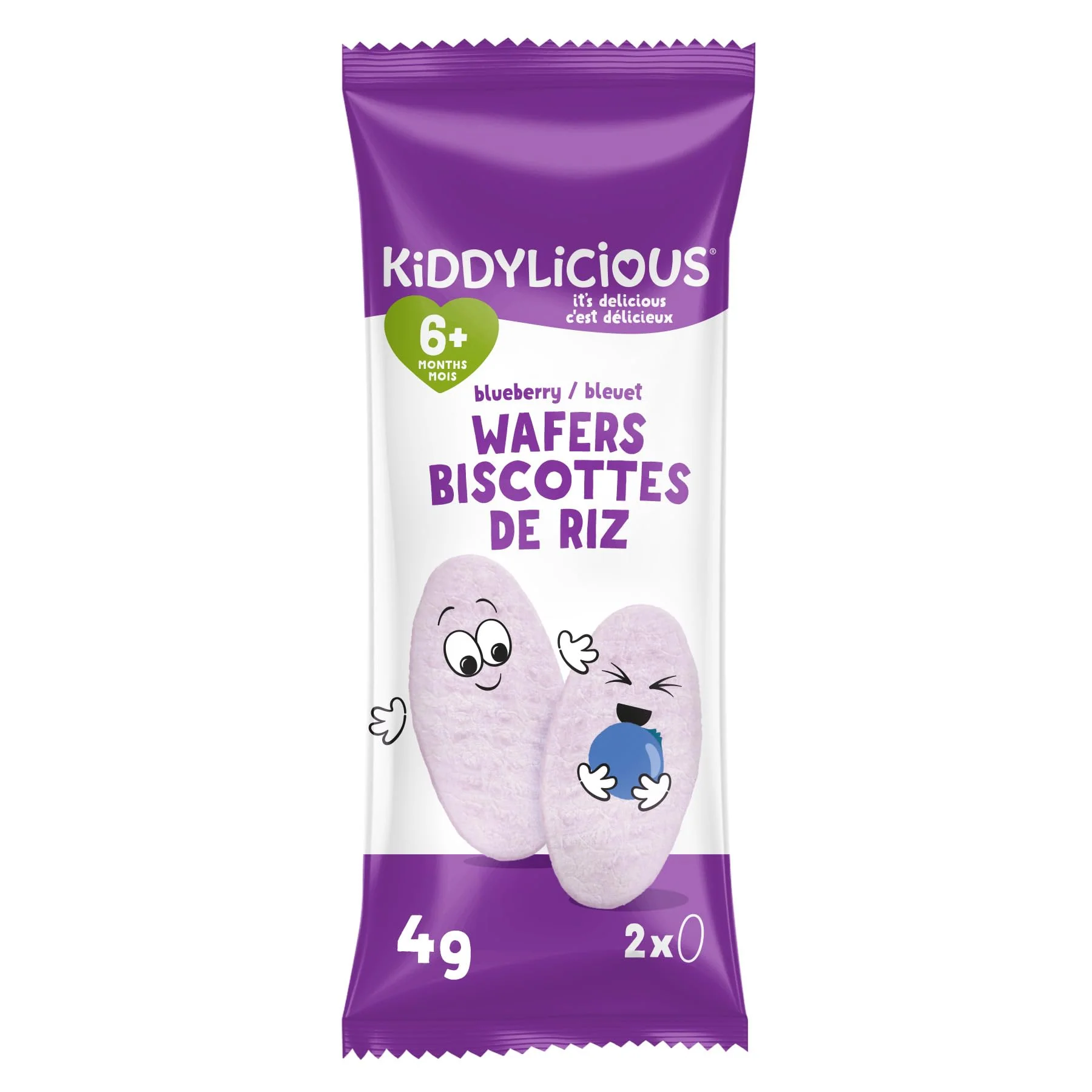 Kiddylicious Blueberry Wafers – Gentle Baby Snacks for 6+ Months – Gluten-Free, Dairy-Free, Egg-Free, Vegan – 24 Portions, 96g - Canadian Distribution - Ships Free Within Canada on Orders Above CAD $199 - Image 5
