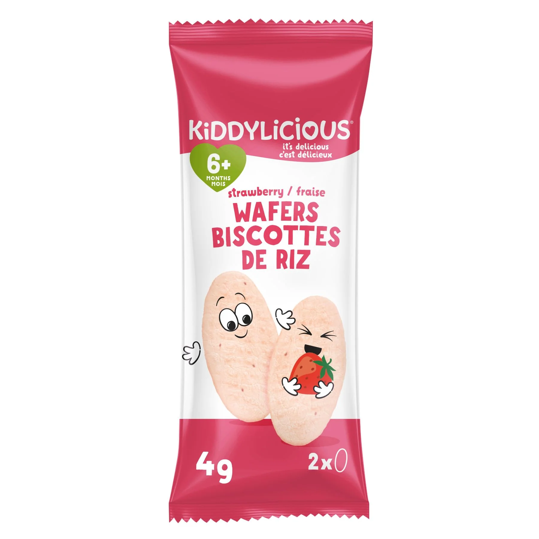 Kiddylicious Strawberry Wafers – Gentle Baby Snacks for 6+ Months – Gluten-Free, Dairy-Free & Vegan – 24 Pieces, 96g - Canadian Distribution - Ships Free Within Canada on Orders Above CAD $199 - Image 5