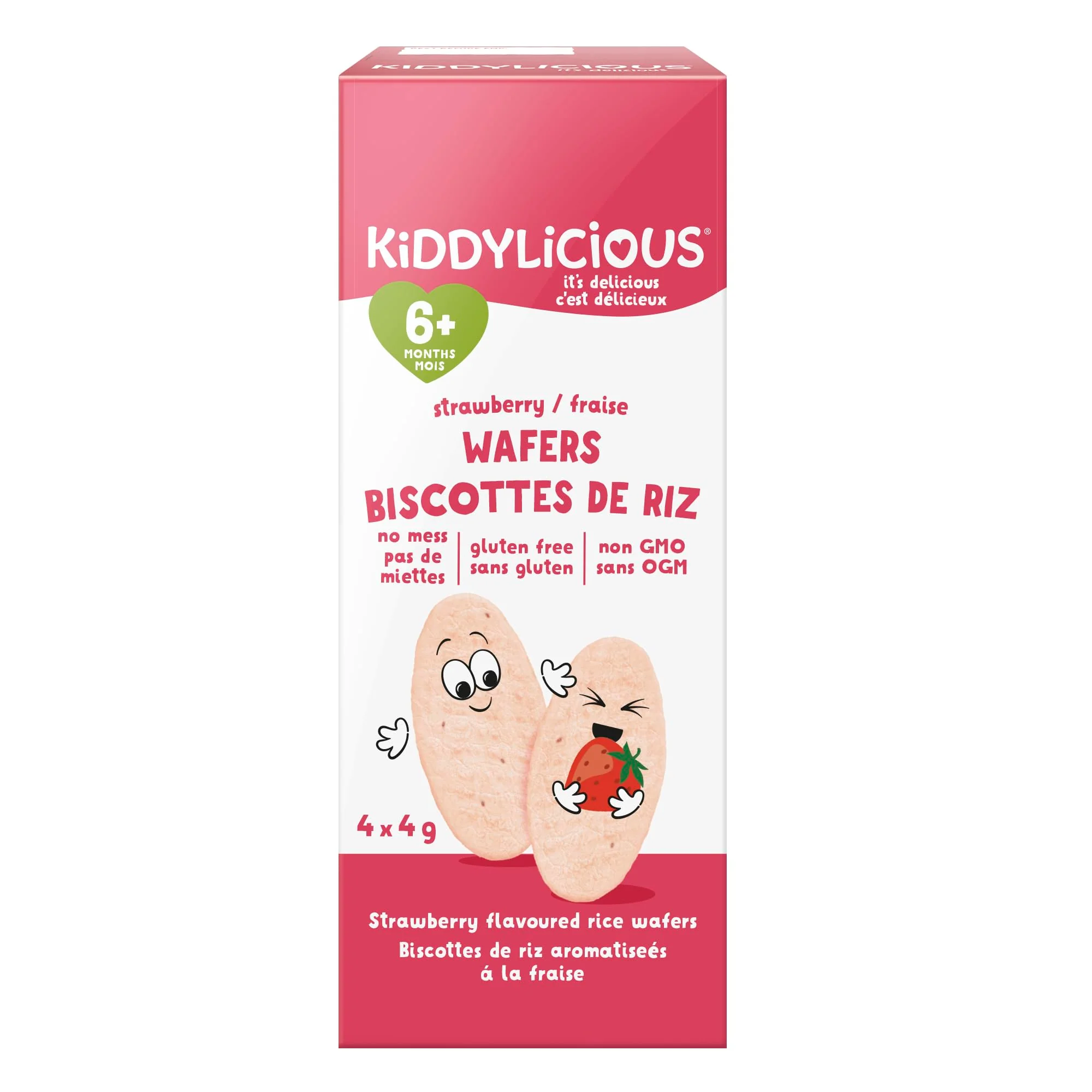 Kiddylicious Strawberry Wafers – Gentle Baby Snacks for 6+ Months – Gluten-Free, Dairy-Free & Vegan – 24 Pieces, 96g - Canadian Distribution - Ships Free Within Canada on Orders Above CAD $199 - Image 6