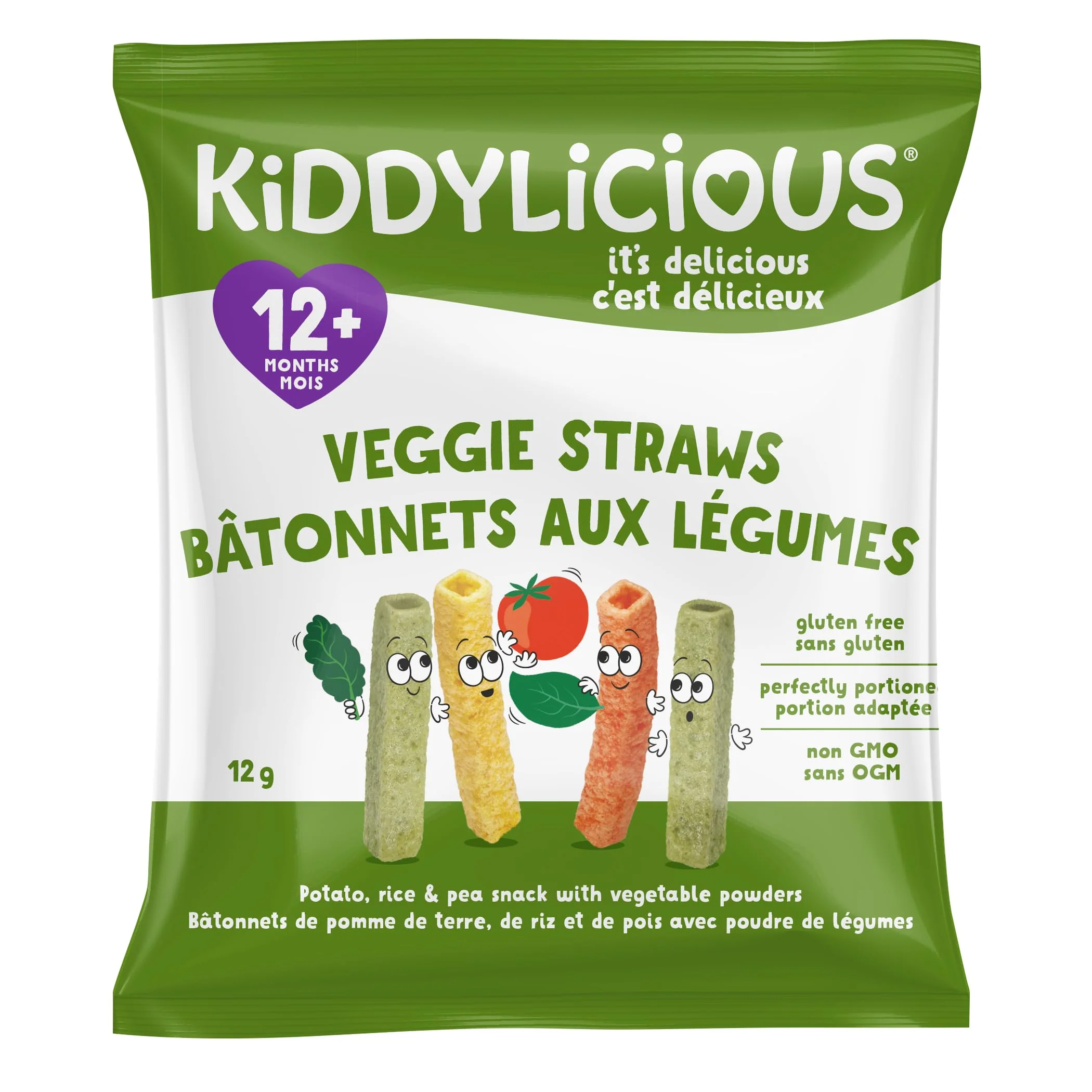 Kiddylicious Veggie Straws - Crunchy Snack for Babies 12+ Months - Gluten Free, Vegan - 9 Portions, 108g - Canadian Distribution - Ships Free Within Canada on Orders Above CAD $199 - Image 5