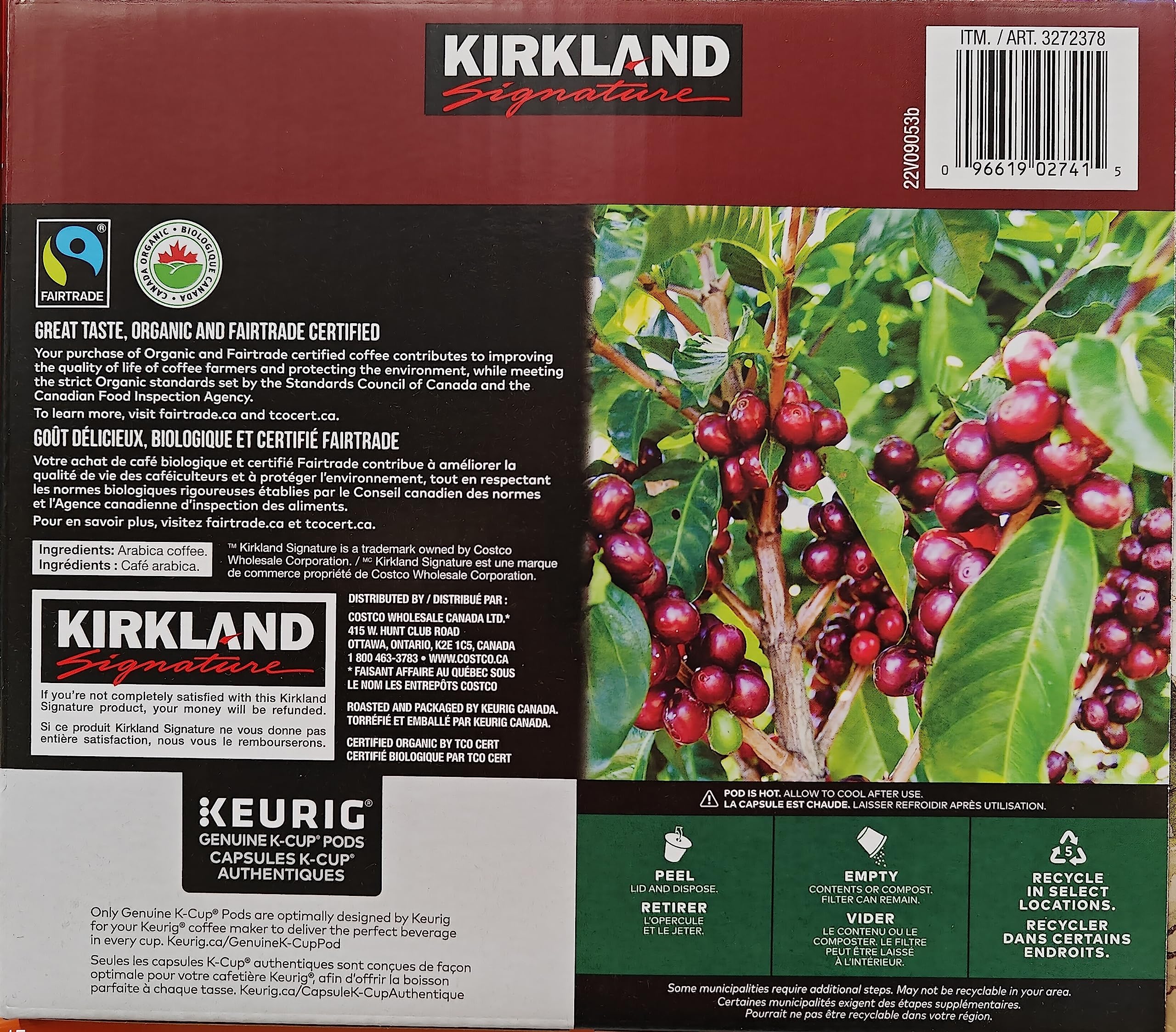 Kirkland Signature Organic Breakfast Blend Fair Trade Light Roast Coffee - 120 K-Cup Pods - Canadian Distribution - Ships Free Within Canada on Orders Above CAD $199 - Image 2