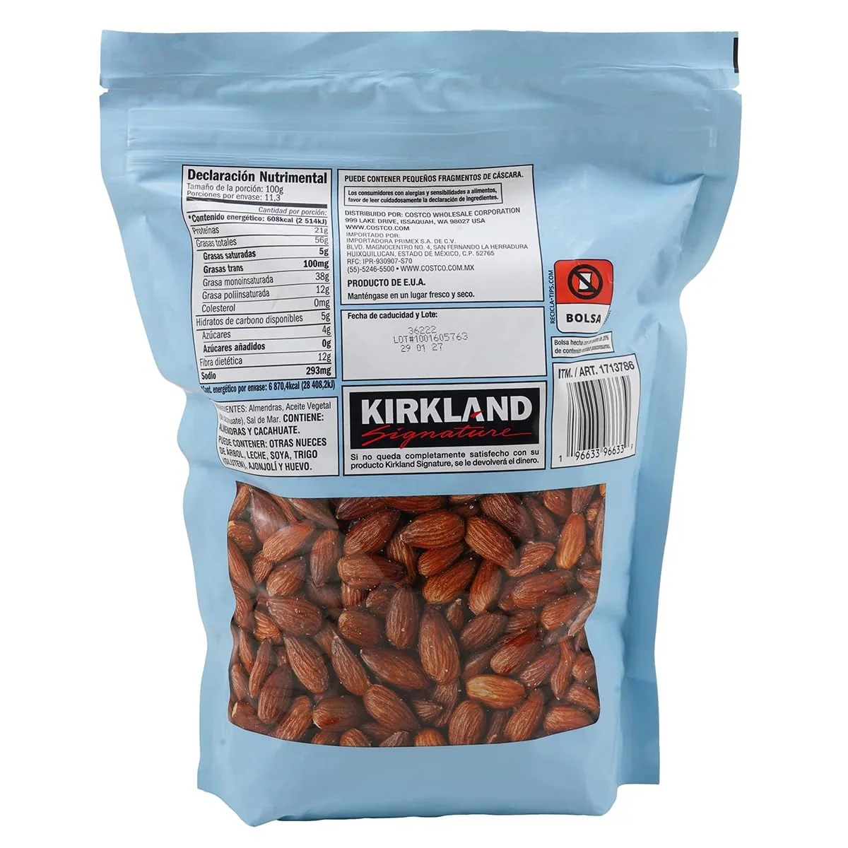 Kirkland Signature Sea Salt Roasted Almonds – 40 oz Resealable Bag - Canadian Distribution - Ships Free Within Canada on Orders Above CAD $199 - Image 2