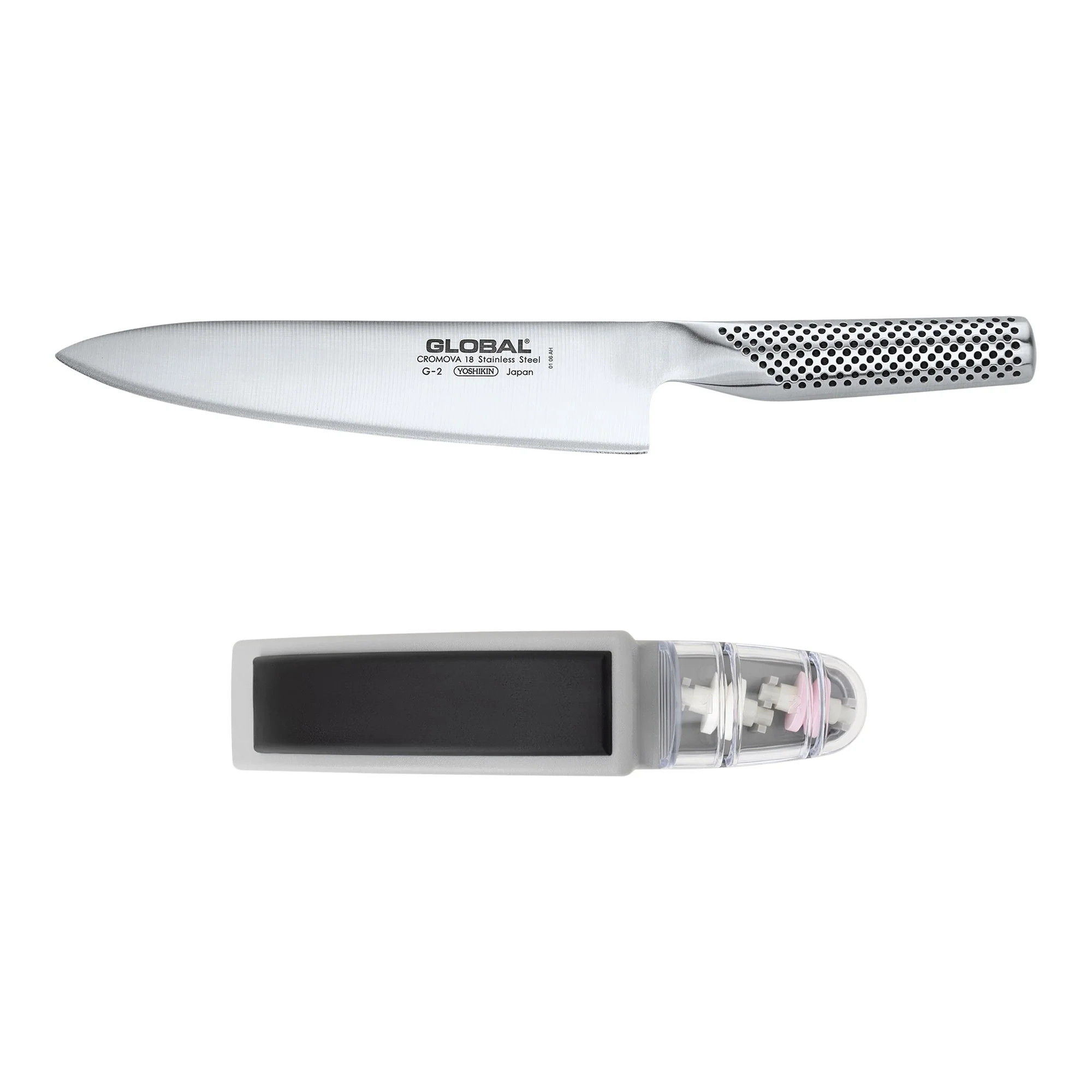 Knife & Sharpener Set - 2 Pieces - Global - Restaurant Equipment and Smallwares - Canadian Distribution