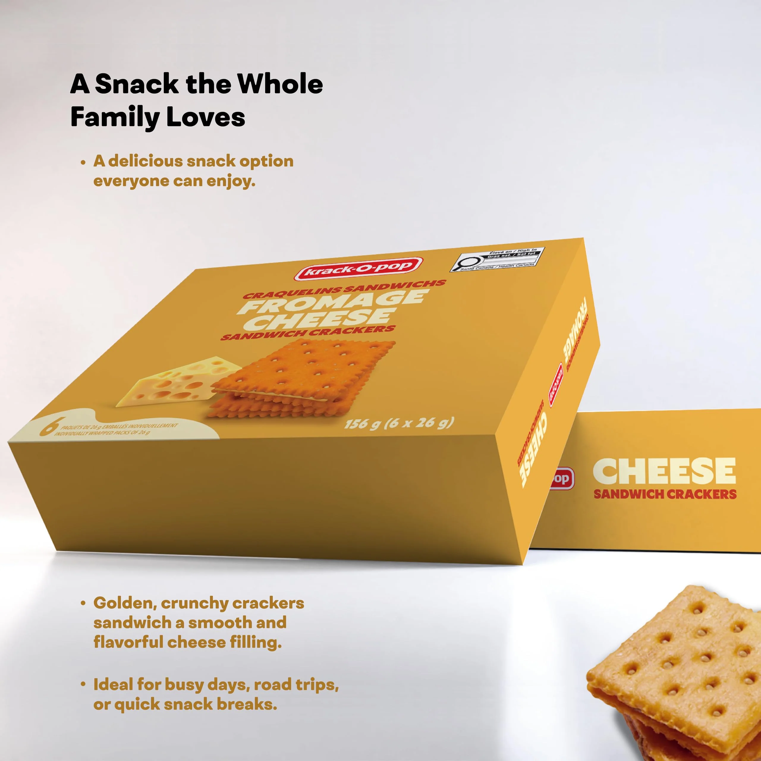 Krack-O-Pop Cheese Sandwich Crackers – 2 x 156g Box - Canadian Distribution - Ships Free Within Canada on Orders Above CAD $199 - Image 8