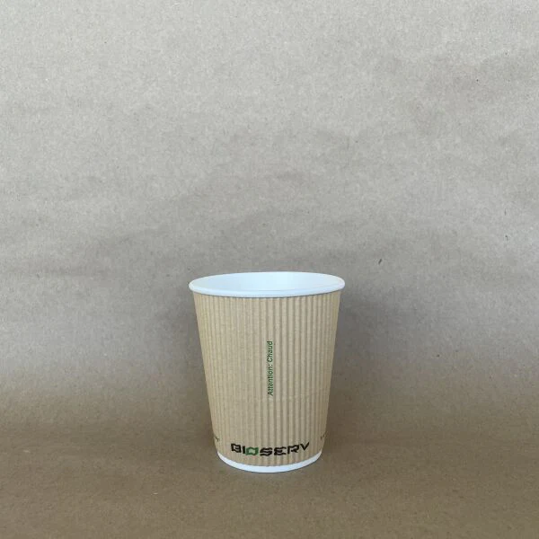 Kraft Bioserv Double Wall Comfort Grip Hot Cup - 8/10/12/16 oz - 500cs BPI - Disposable Take Away Food Packaging - Canadian Distribution - Image 3