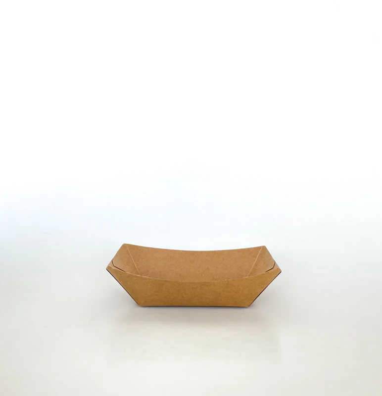 Kraft Boat Food Tray PLA Lined (4/250) - 6/8 oz - 1/3/5 lb - 1000cs - Disposable Take Away Food Packaging - Canadian Distribution - Image 3