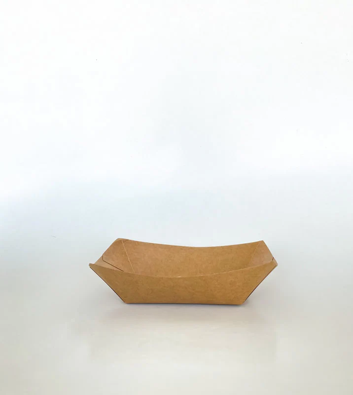 Kraft Boat Food Tray PLA Lined (4/250) - 6/8 oz - 1/3/5 lb - 1000cs - Disposable Take Away Food Packaging - Canadian Distribution - Image 4
