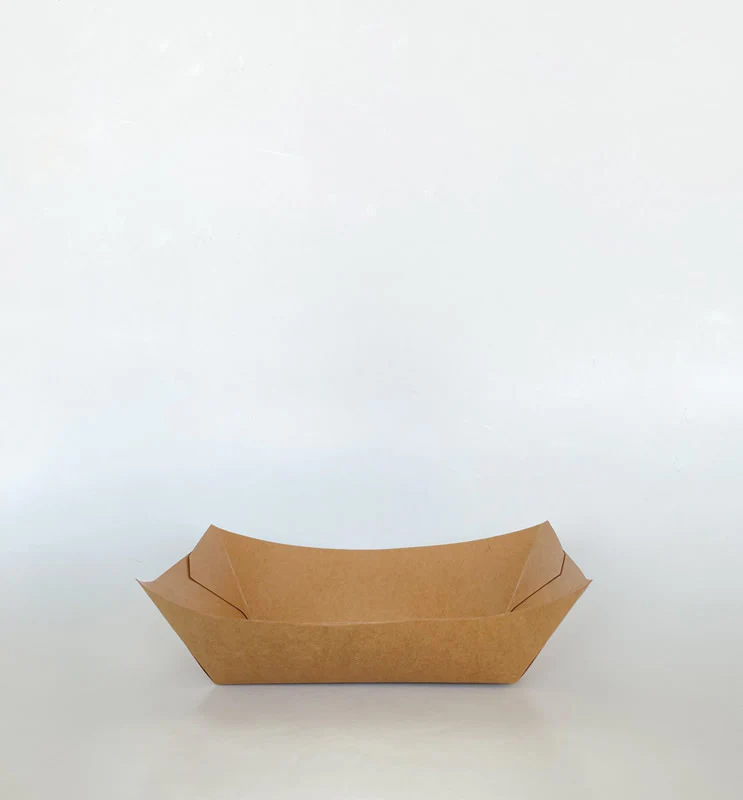 Kraft Boat Food Tray PLA Lined (4/250) - 6/8 oz - 1/3/5 lb - 1000cs - Disposable Take Away Food Packaging - Canadian Distribution - Image 5