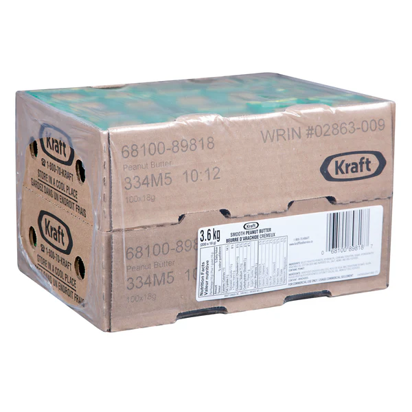 Kraft Smooth Single-serve Peanut Butter - 4 x Pack of 200 - Grocery and Food Items - Canadian Distribution - Ships Free Within Canada on Orders Above CAD $199