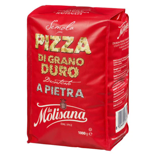 La Molisana Durum Wheat Semolina Semola Flour for Pizza, 12 x 1 Kilogram - Restaurant and Foodservice Ingredients - Canadian Distribution - Ships Free Within Canada on Orders Above CAD $199