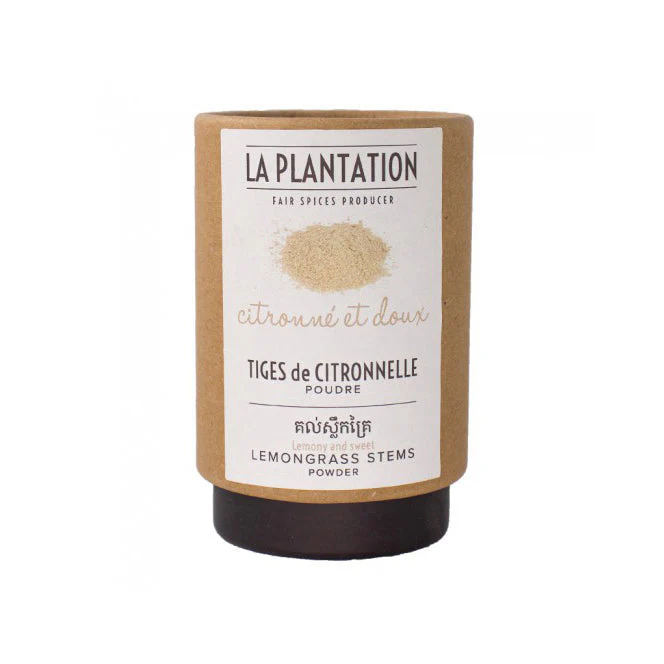 LA PLANTATION Organic Lemongrass Powder, 50g - Canadian Distribution - Ships Free Within Canada on Orders Above CAD $199