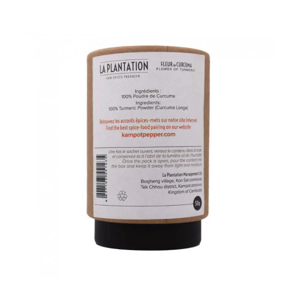 LA PLANTATION Organic Turmeric Flower Powder, 50g - Canadian Distribution - Ships Free Within Canada on Orders Above CAD $199 - Image 2
