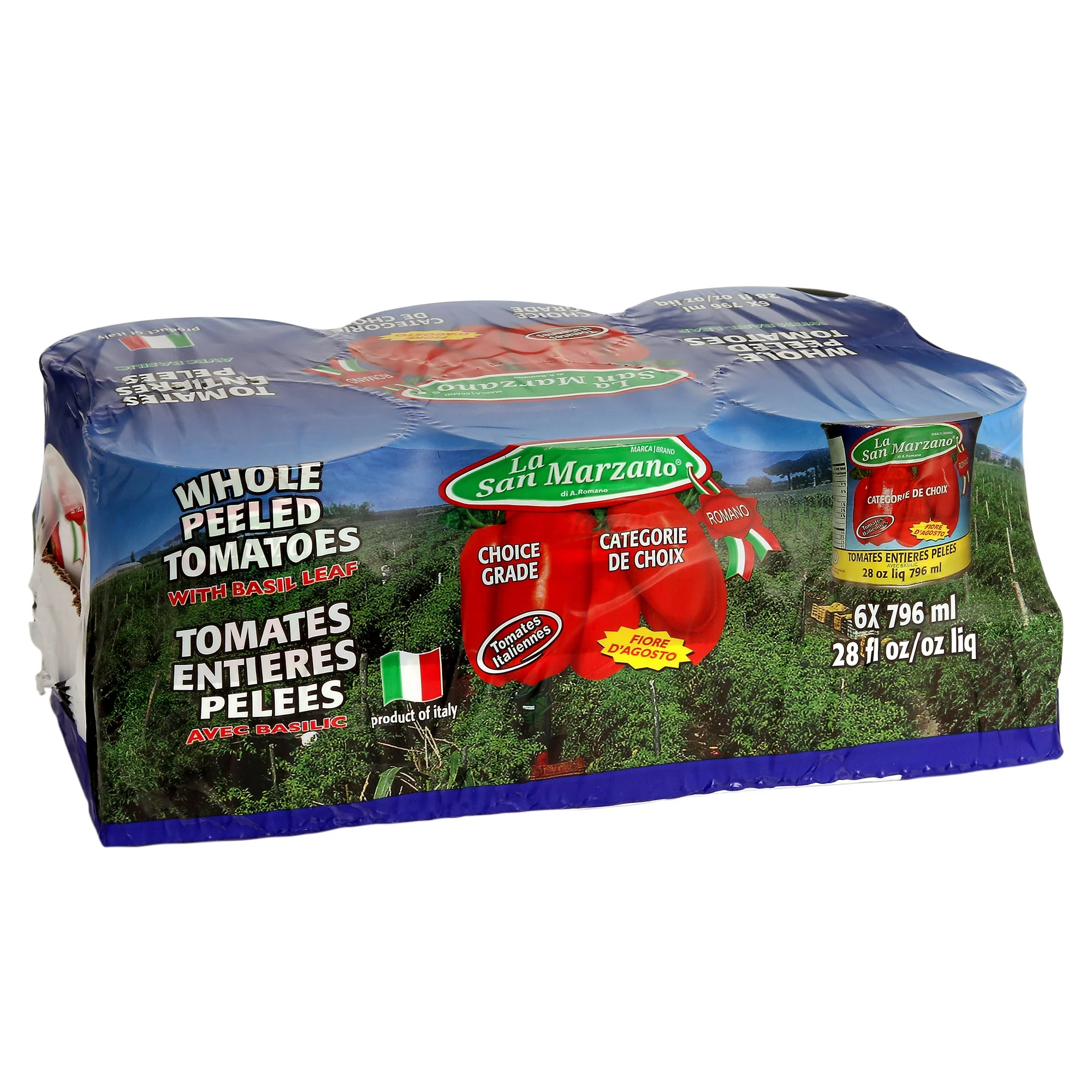 La San Marzano Whole Peeled Italian Tomatoes - 24 × 796 mL - Grocery and Food Items - Canadian Distribution - Ships Free Within Canada on Orders Above CAD $199