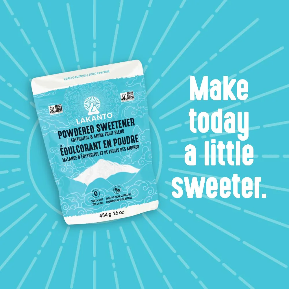 Lakanto Monkfruit & Erythritol Powdered Sweetener – 1:1 Sugar Substitute for Baking & Frosting, 454g - Canadian Distribution - Ships Free Within Canada on Orders Above CAD $199 - Image 2