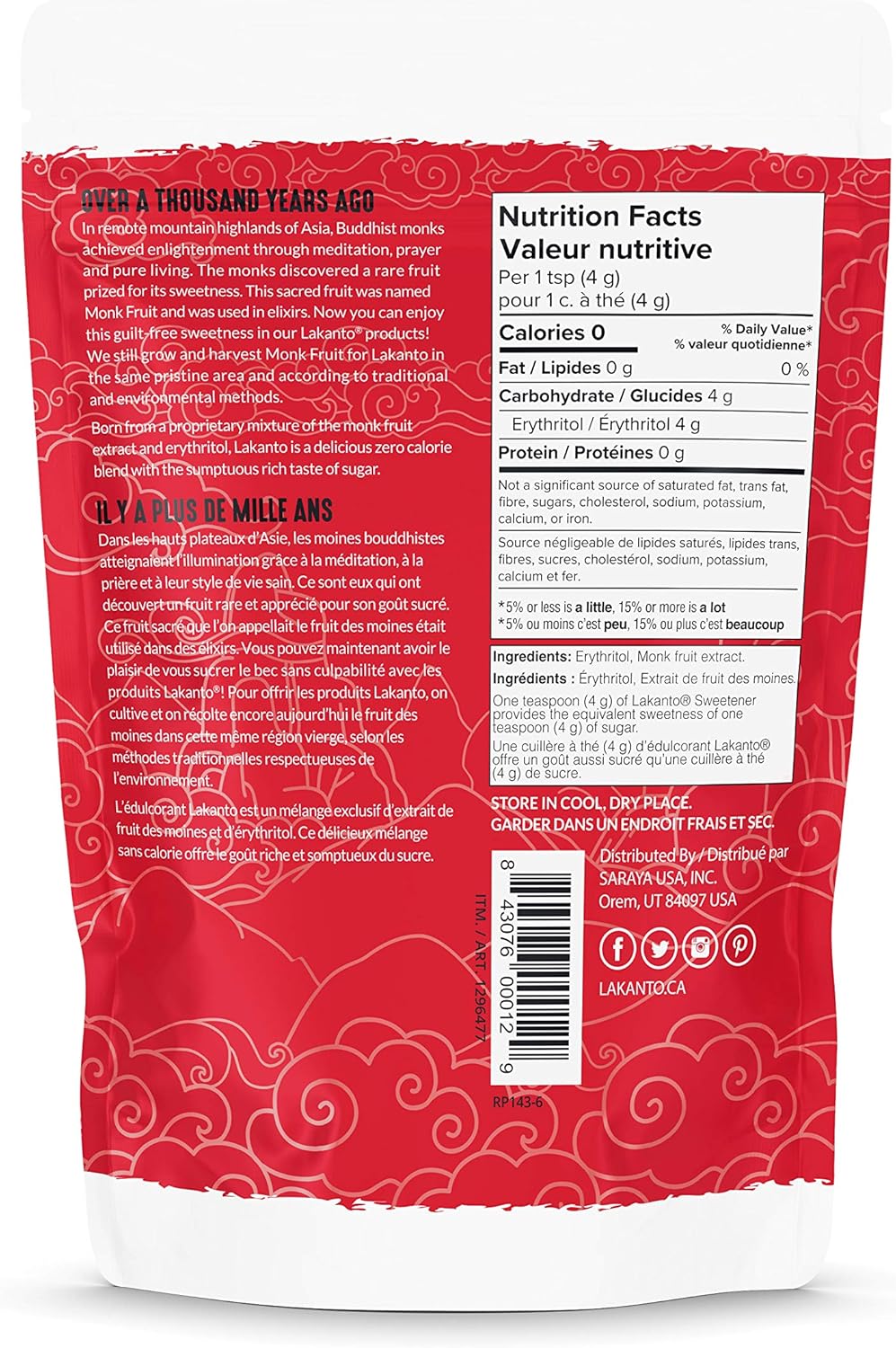 Lakanto – Monkfruit Sweetener – Classic White – 800 g – Ships Free Within Canada on Orders Above CAD $199 - Image 2