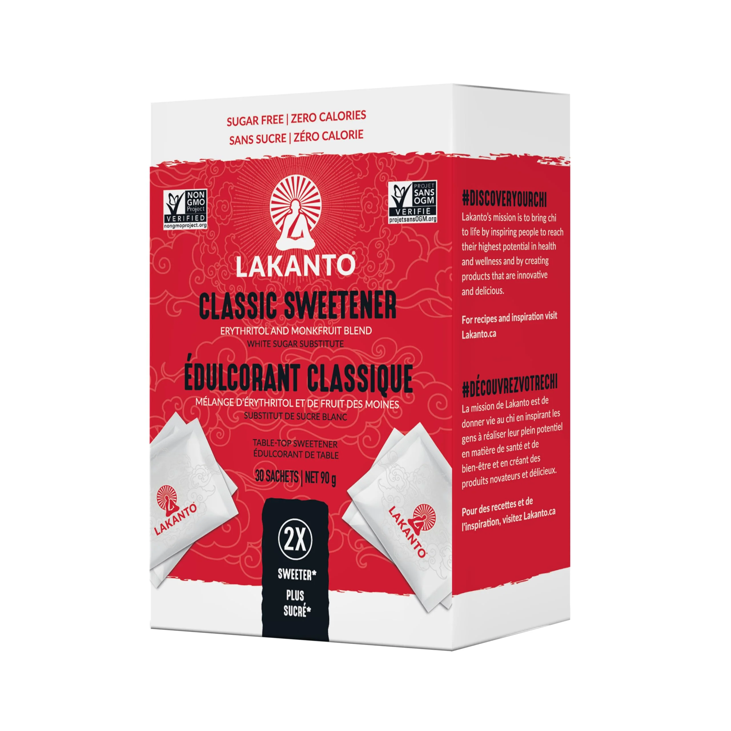 Lakanto Monkfruit Sweetener Packets with Erythritol - Zero Calorie Sugar Alternative, Keto & Diabetic Friendly (2 x 3g, 30 Packets) - Canadian Distribution - Ships Free Within Canada on Orders Above CAD $199 - Image 2