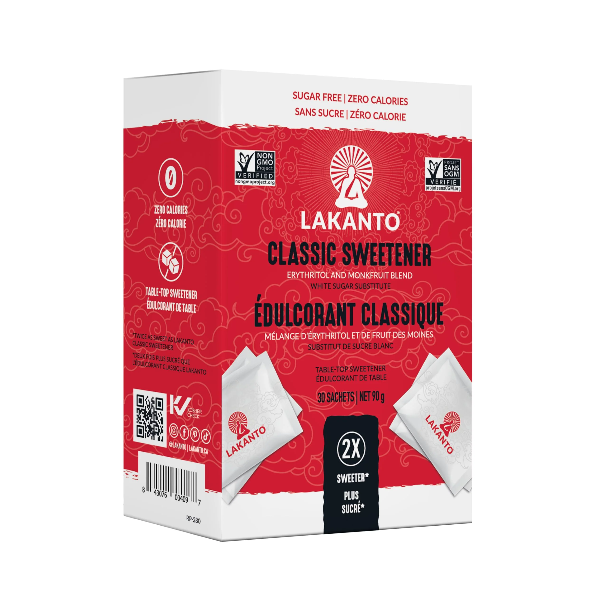 Lakanto Monkfruit Sweetener Packets with Erythritol - Zero Calorie Sugar Alternative, Keto & Diabetic Friendly (2 x 3g, 30 Packets) - Canadian Distribution - Ships Free Within Canada on Orders Above CAD $199 - Image 4