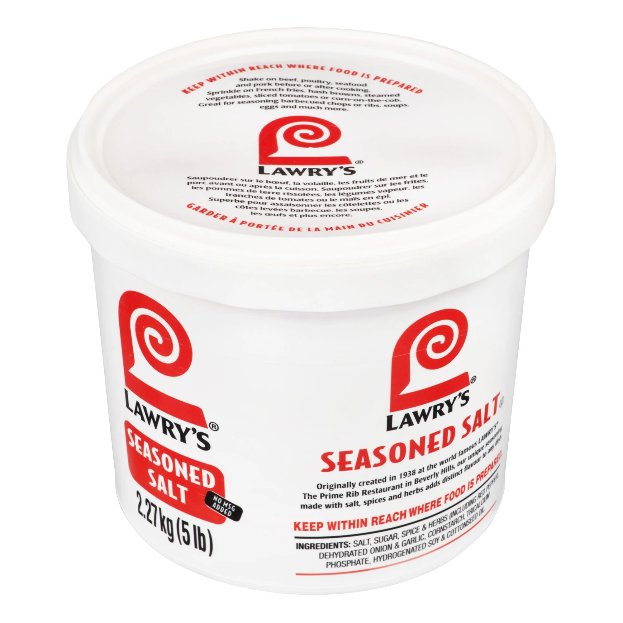 Lawry’s Seasoned Salt - 4 x 2.27 kg - Grocery and Food Items - Canadian Distribution - Ships Free Within Canada on Orders Above CAD $199
