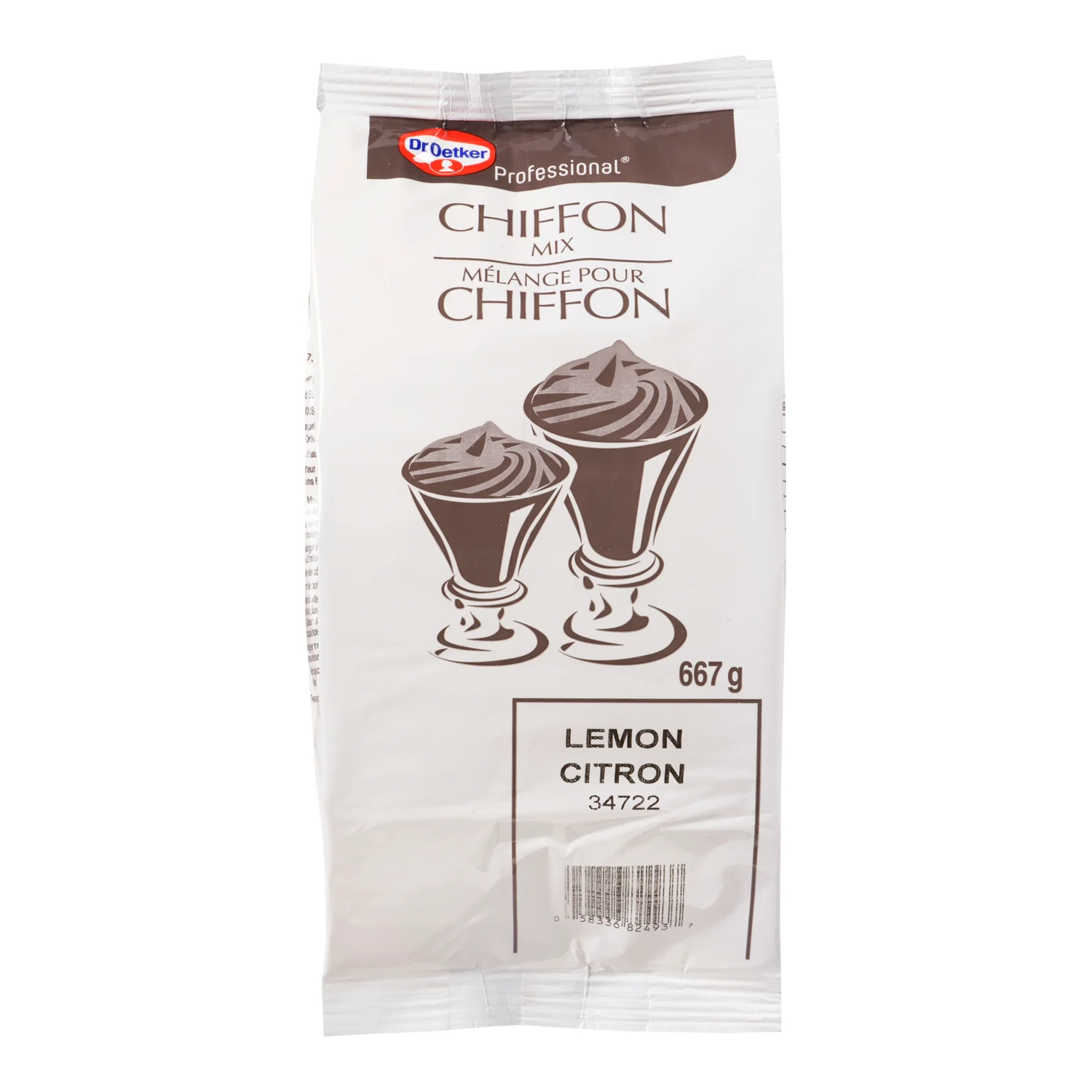 Lemon Chiffon Dessert Mousse - 4 x 667 Grams - Oetker - Baking Mixes and Ingredients - Canadian Distribution - Ships Free Within Canada on Orders Above CAD $199