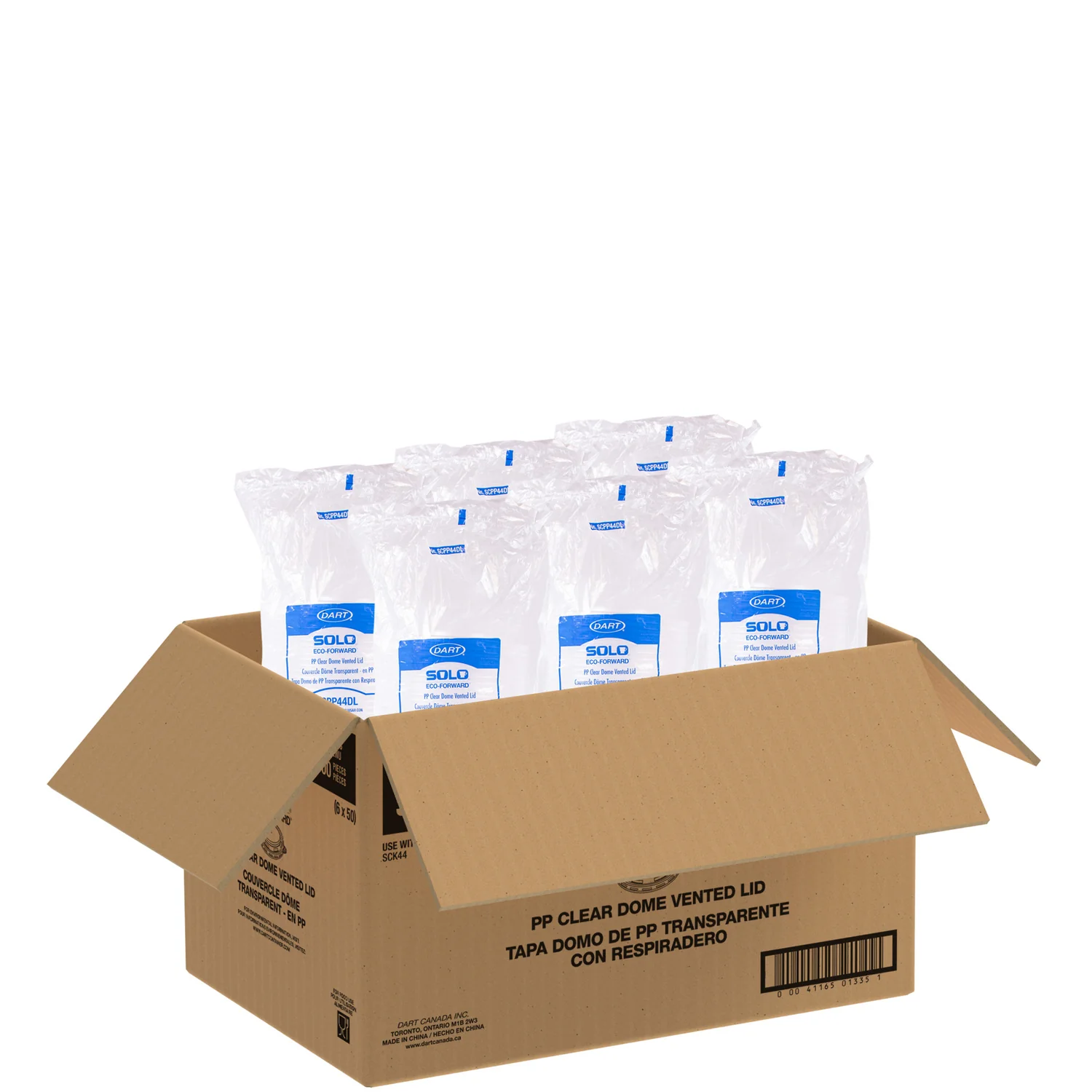 Lid Plastic Clear Polypropylene 44 oz. - 6 x 50 count - Dart Container - Packaging and Accessories - Restaurant Supplies and Equipment - Canadian Distribution - Image 2