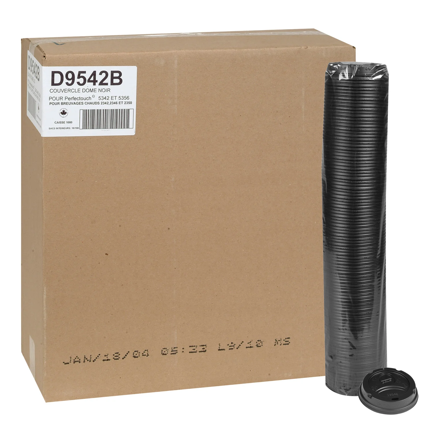 Lid Plastic Dome Black 12/16 Hot Cup - 10 x 100 count - Dixie - Packaging and Accessories - Restaurant Supplies and Equipment - Canadian Distribution - Image 7