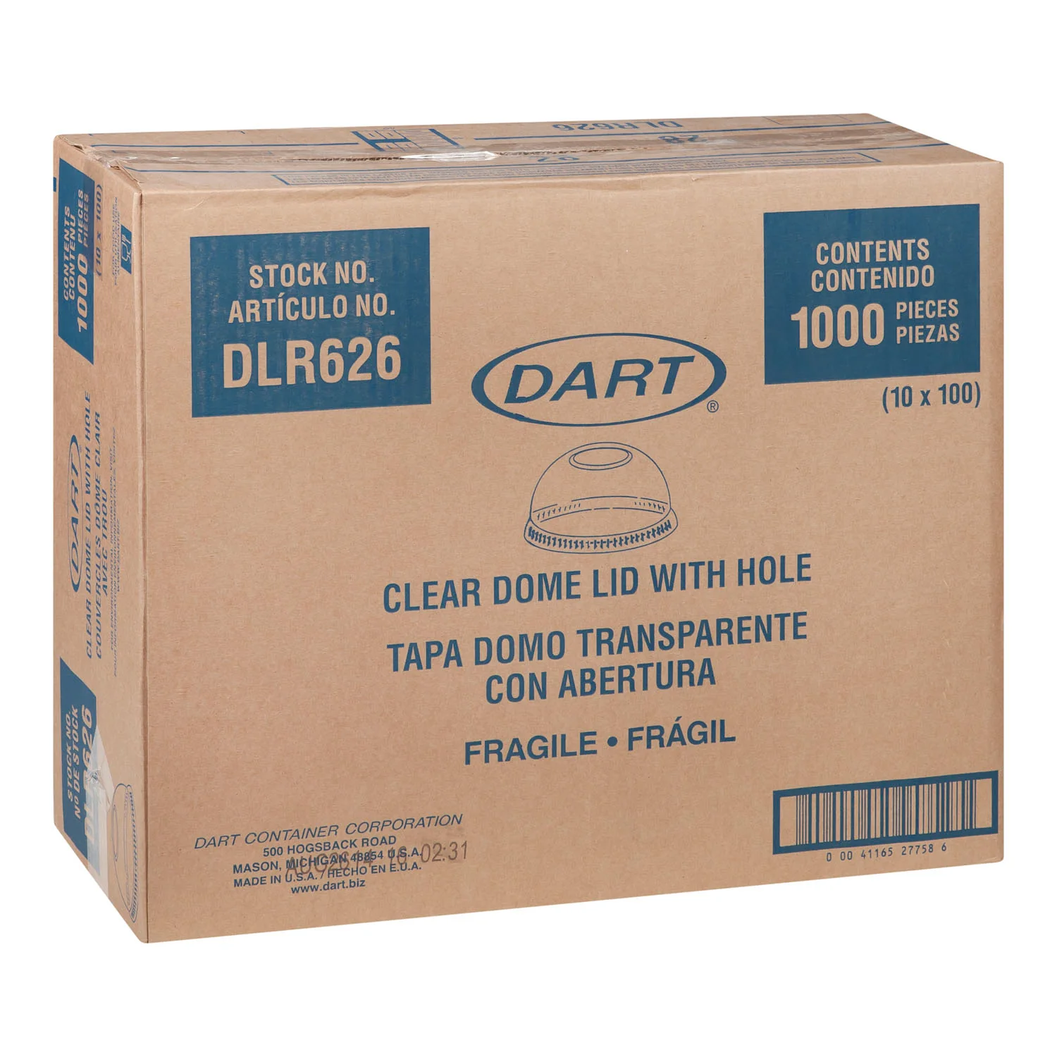 Lid Plastic Dome With Hole For 12-20 oz. - 10 x 100 count - Dart Container - Packaging and Accessories - Restaurant Supplies and Equipment - Canadian Distribution - Image 2