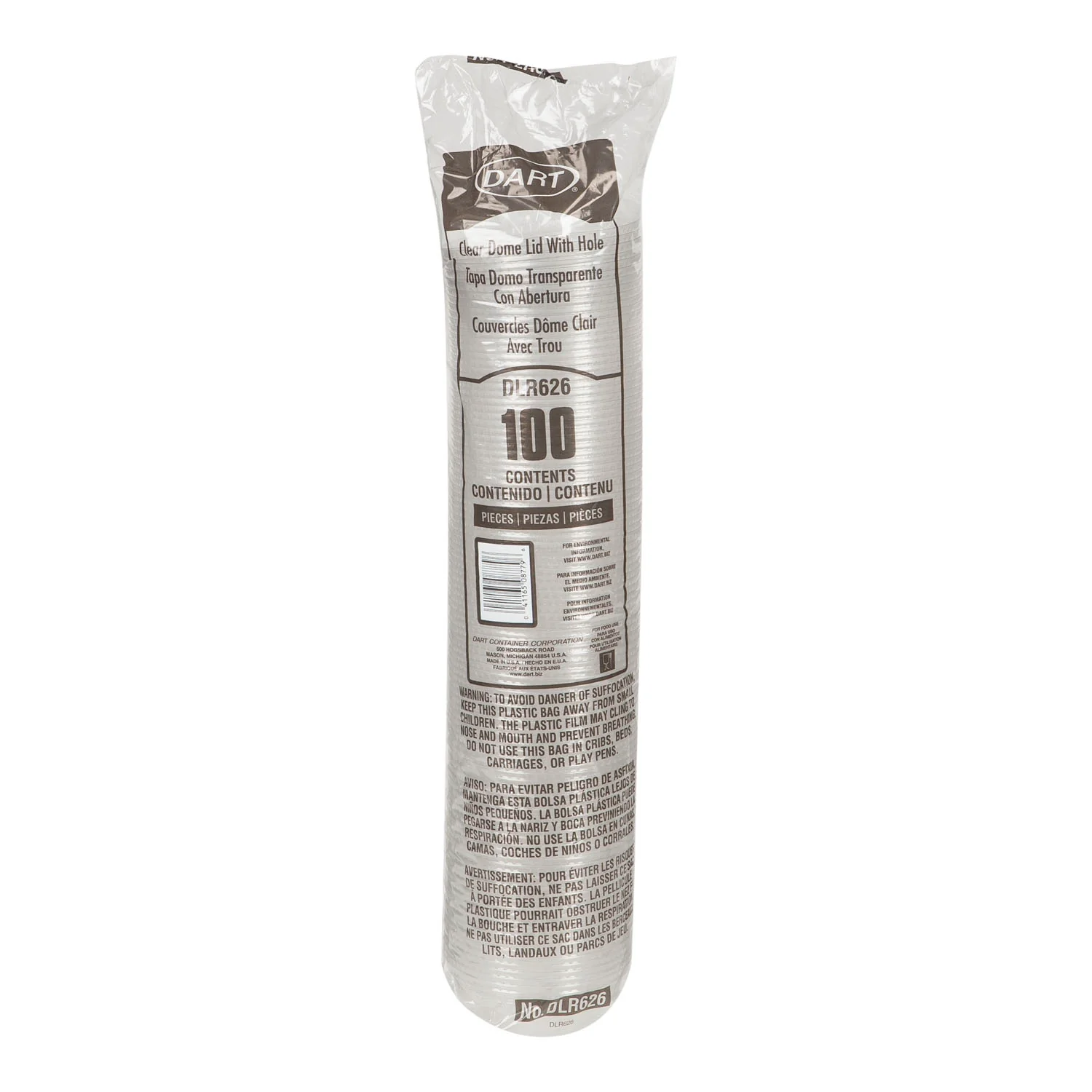 Lid Plastic Dome With Hole For 12-20 oz. - 10 x 100 count - Dart Container - Packaging and Accessories - Restaurant Supplies and Equipment - Canadian Distribution - Image 3