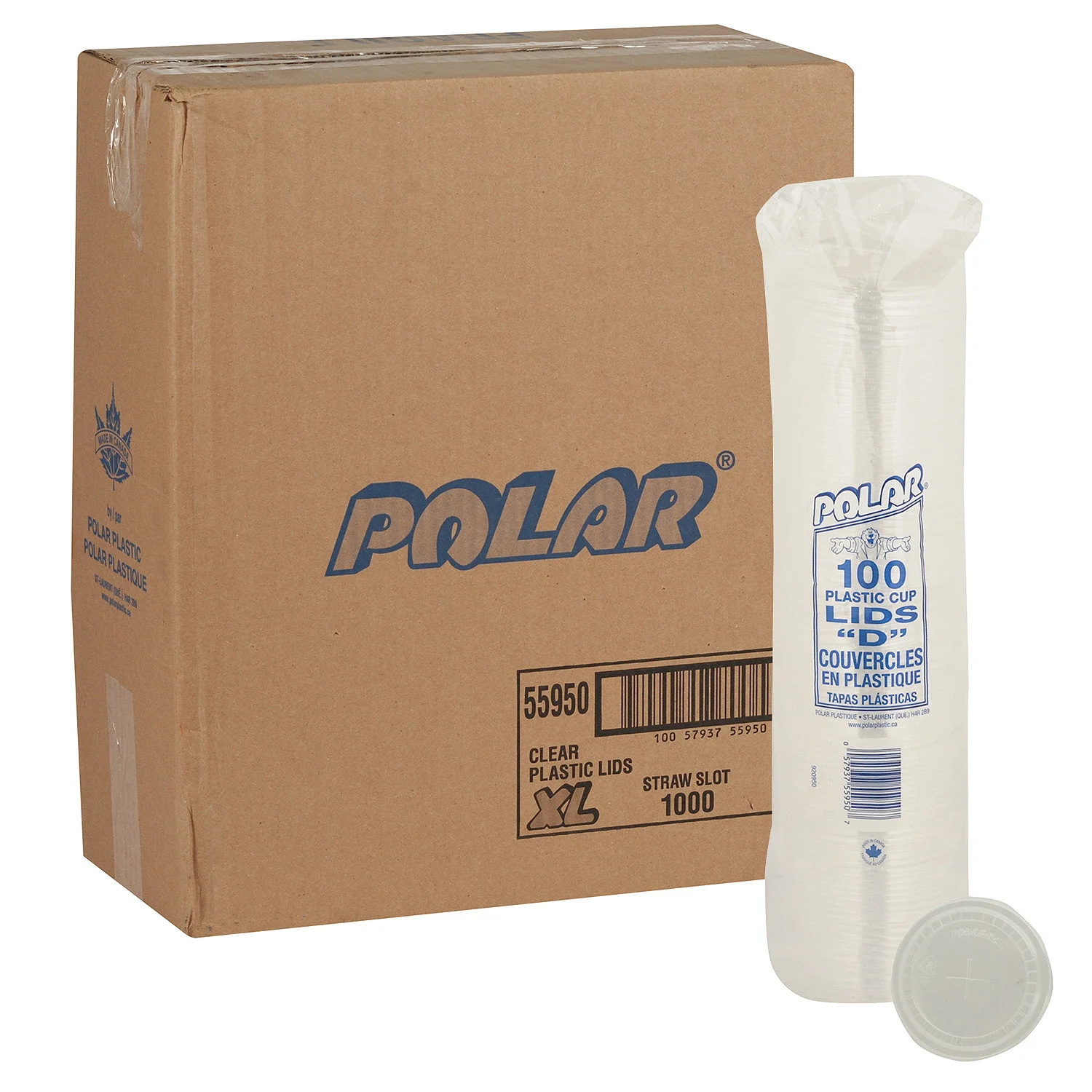 Lid Plastic Flat With Straw 16/20 oz. - 10 x 100 count - Polar - Packaging and Accessories - Restaurant Supplies and Equipment - Canadian Distribution - Image 3