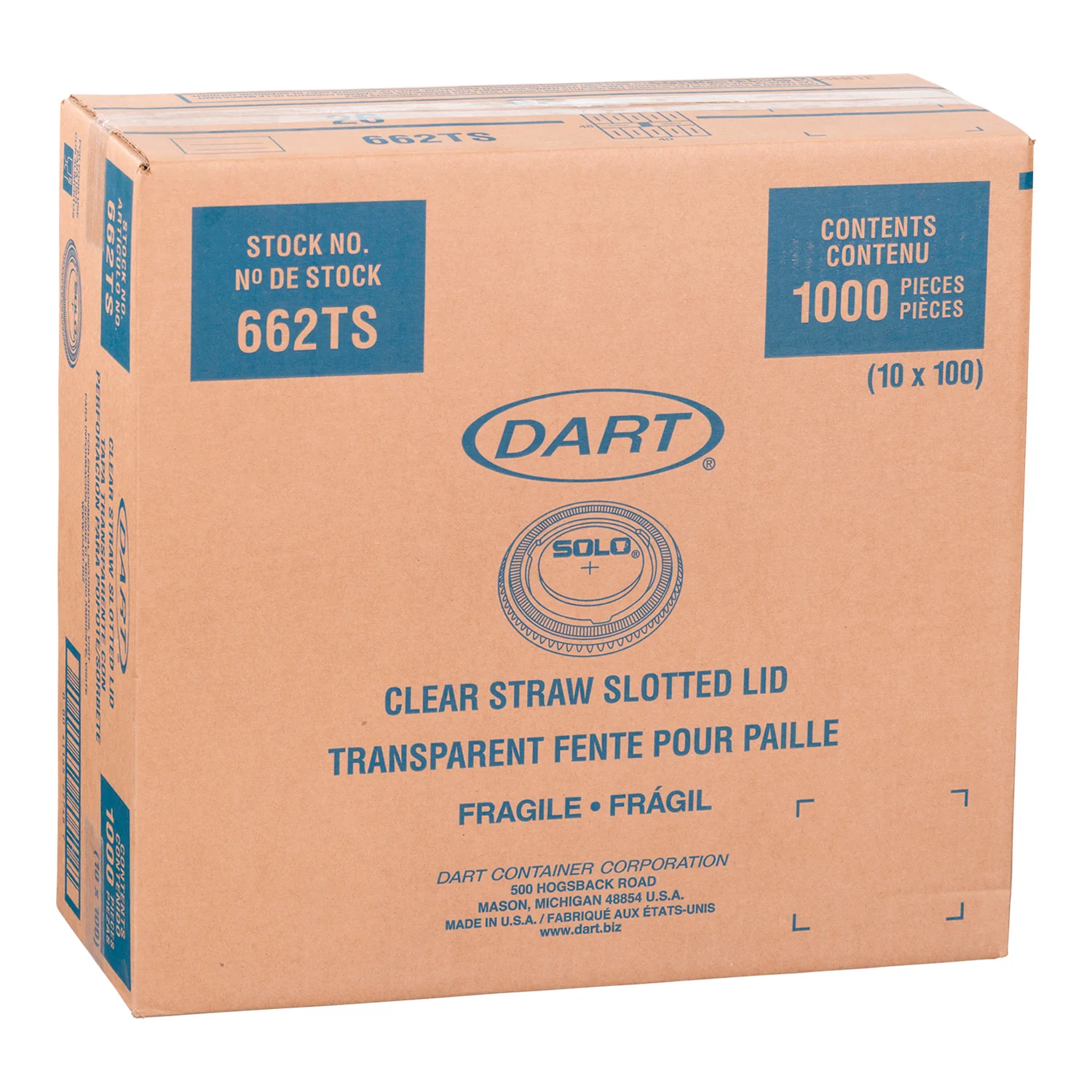 Lid Plastic Straw Slot For 9-22 oz. - 10 x 100 count - Solo Cup - Packaging and Accessories - Restaurant Supplies and Equipment - Canadian Distribution - Image 2