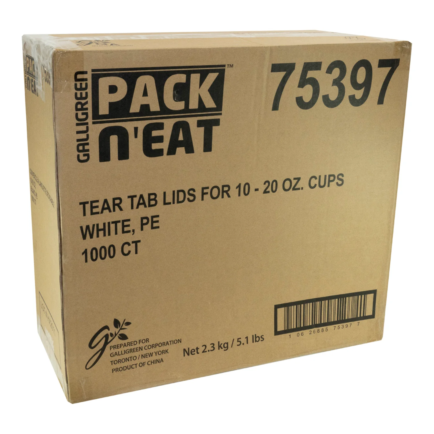 Lid Plastic White Tear Tab 10 - 20 oz. - 1 x 1000 count - Packn'eat - Packaging and Accessories - Restaurant Supplies and Equipment - Canadian Distribution - Image 2