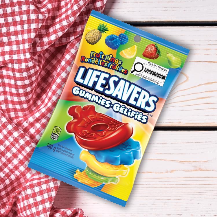 LIFE SAVERS Fruit Rings Gummy Candy – Strawberry, Pineapple, Blue Raspberry, Pear & Lemon – 2 x 180g - Canadian Distribution - Ships Free Within Canada on Orders Above CAD $199 - Image 4