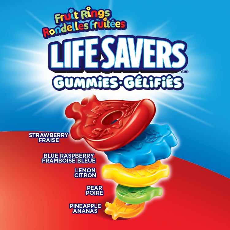 LIFE SAVERS Fruit Rings Gummy Candy – Strawberry, Pineapple, Blue Raspberry, Pear & Lemon – 2 x 180g - Canadian Distribution - Ships Free Within Canada on Orders Above CAD $199 - Image 5