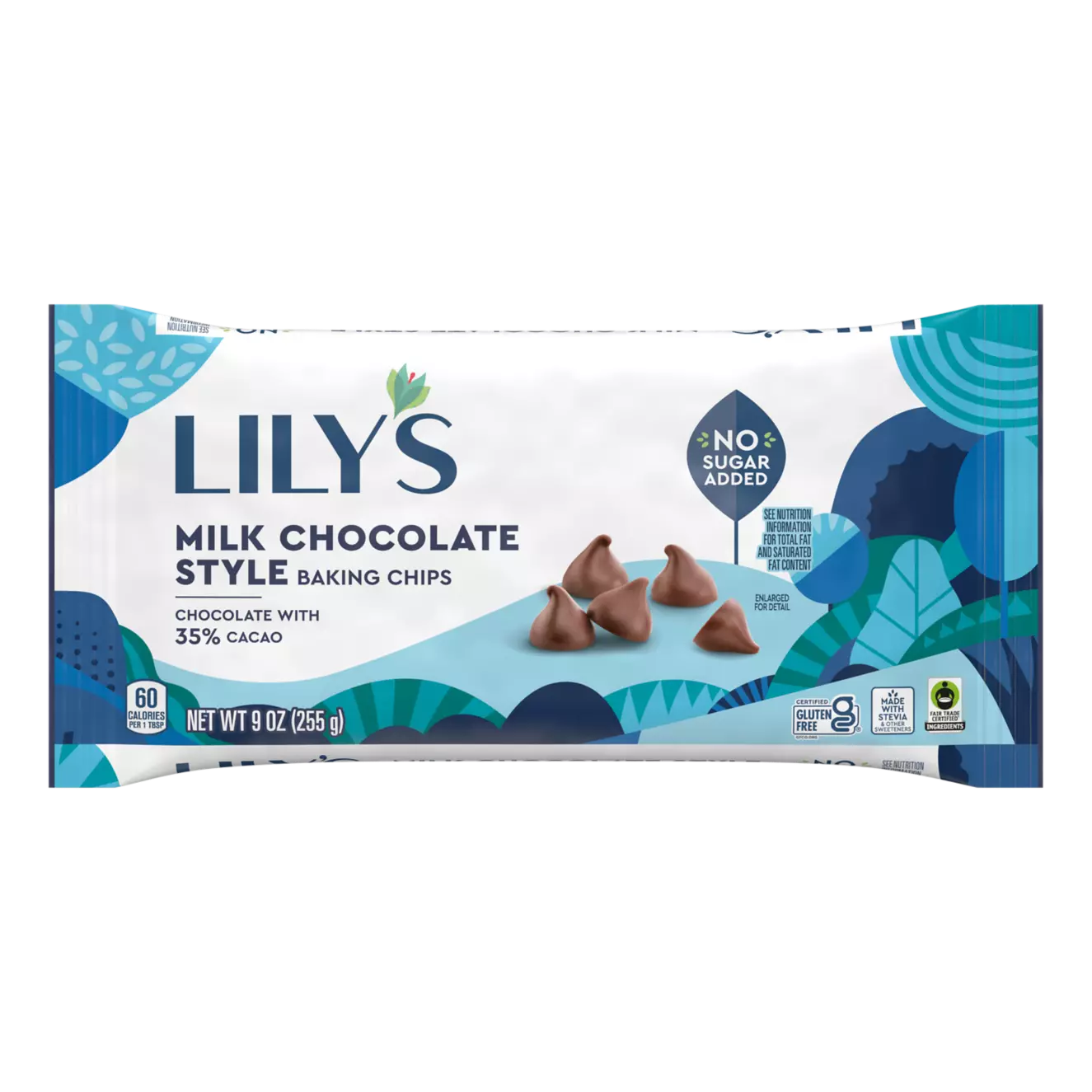 LILY'S Milk Chocolate Style Baking Chips - 9 oz Bag - 35% Cacao - Made with Stevia - No Sugar Added - Gluten Free - Kosher - Ships Free Within Canada on Orders Above CAD $199