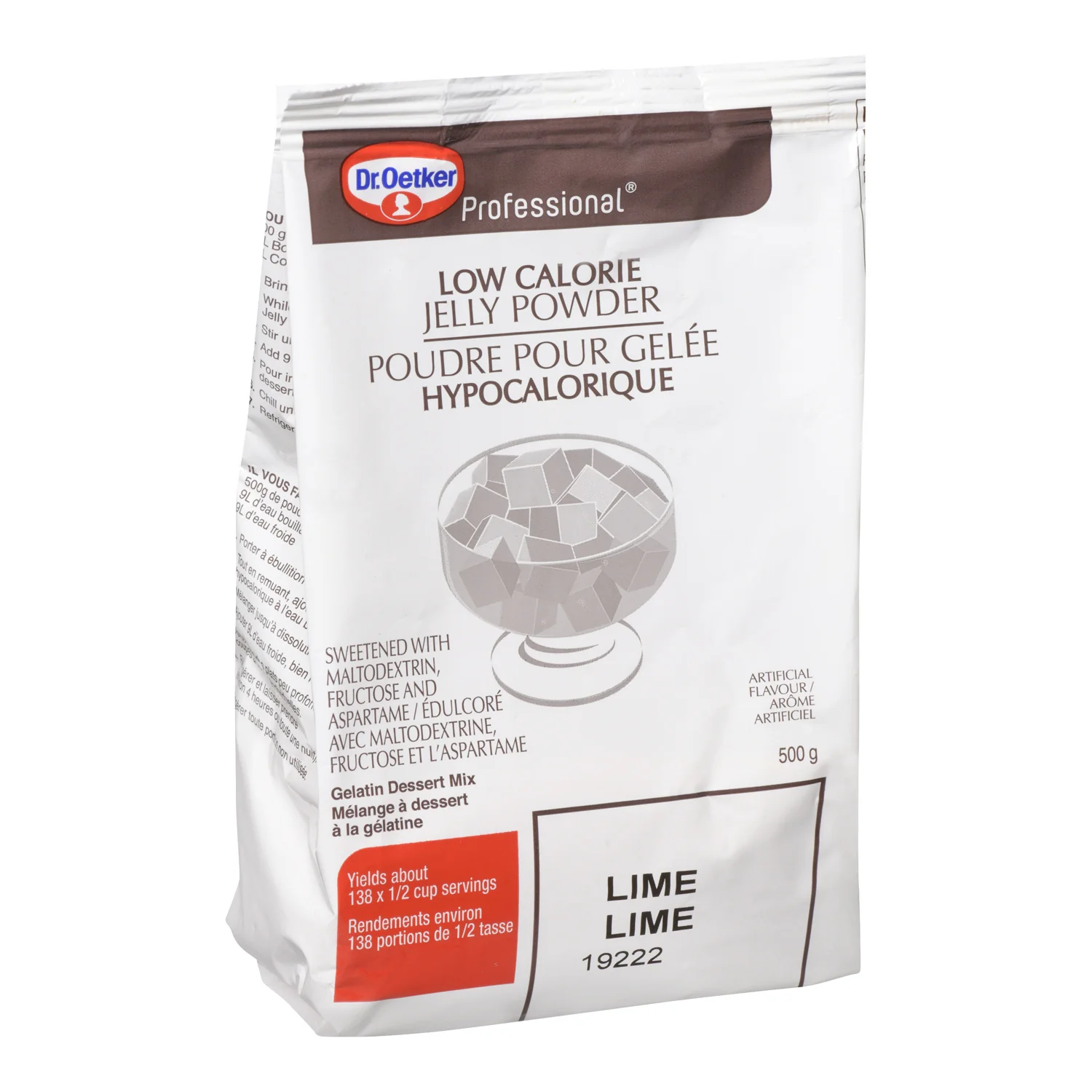 Lime Jelly Powder - Low Calorie - 2 x 500 Grams - Oetker - Baking Mixes and Ingredients - Canadian Distribution - Ships Free Within Canada on Orders Above CAD $199