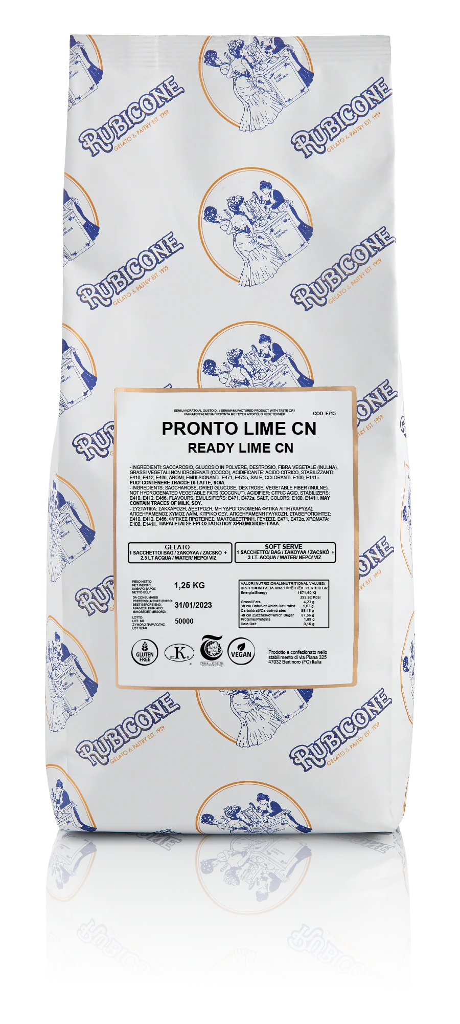 Lime Ready Fruit - Ready Base for Soft Serve and Gelato - Case of 6 x 1.25 KG bags - Rubicone Canada - Ships Free Within Canada on Orders Above CAD $199 - Image 3