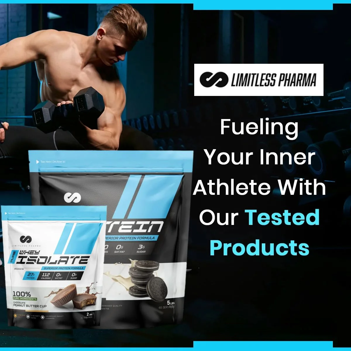 Limitless Pharma – Pure Whey Isolate – Chocolate Peanut Butter Cup – 5 lb - Canadian Distribution - Ships Free Within Canada on Orders Above CAD $199 - Image 2
