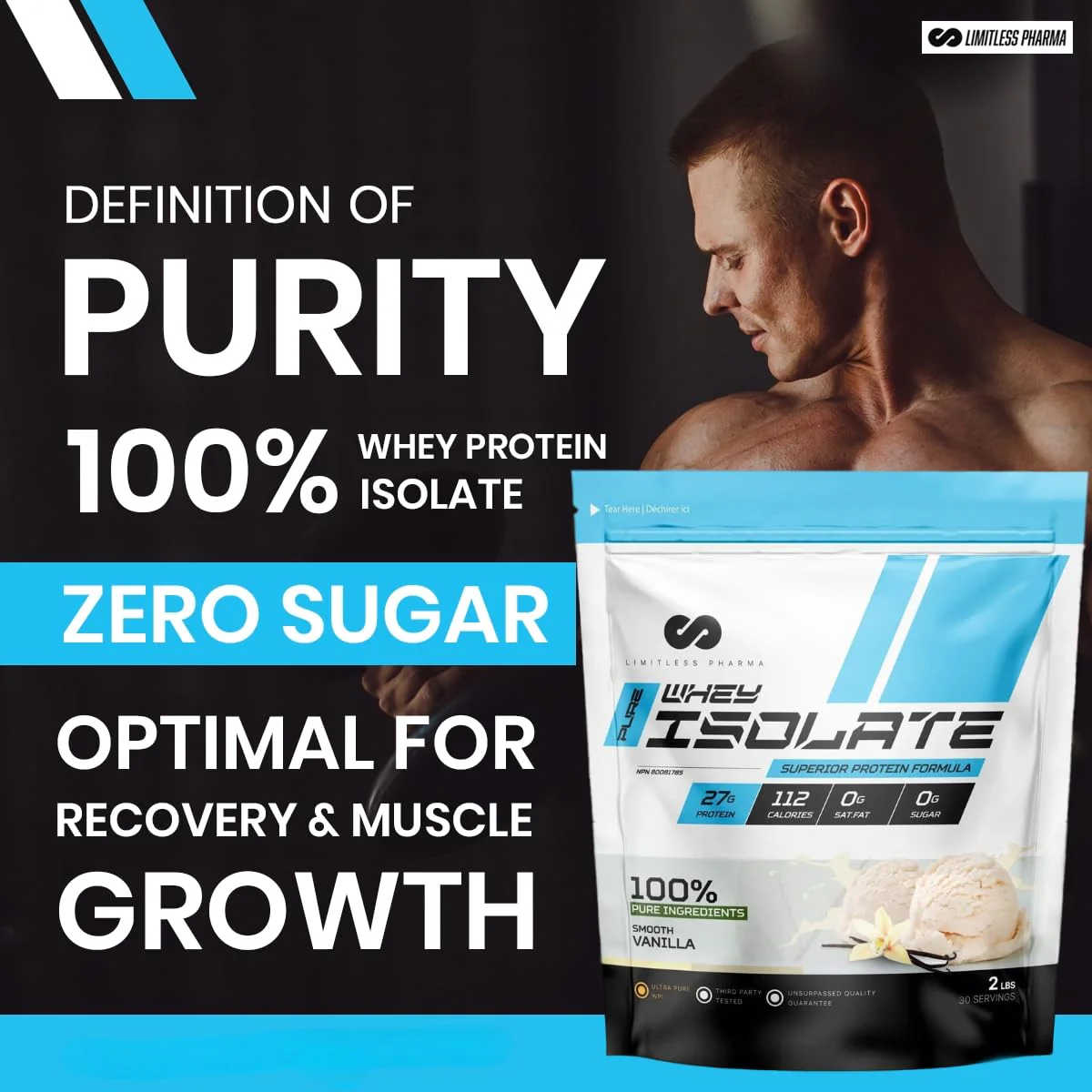 Limitless Pharma – Pure Whey Isolate – Chocolate Peanut Butter Cup – 5 lb - Canadian Distribution - Ships Free Within Canada on Orders Above CAD $199 - Image 3