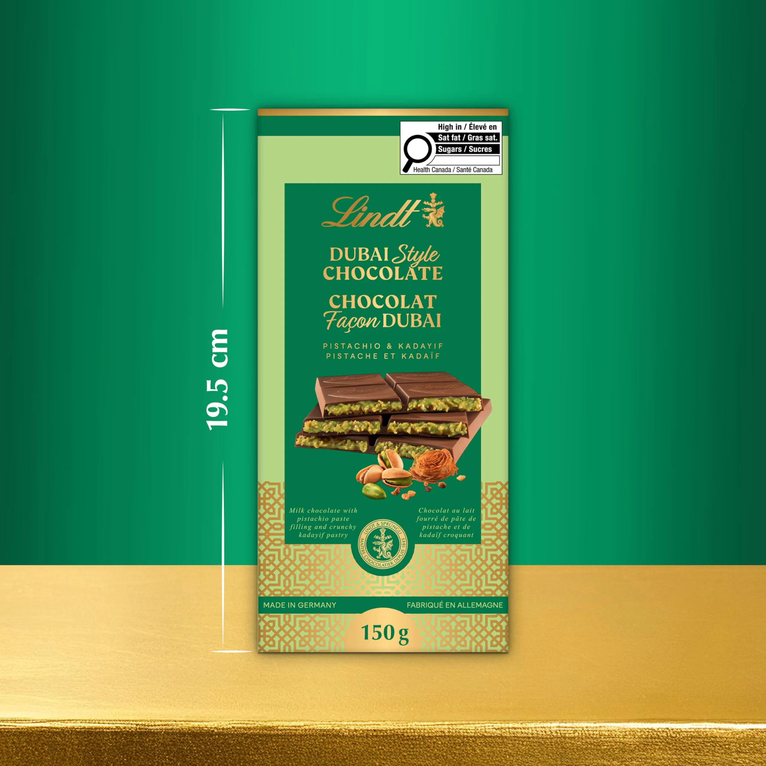 Lindt Dubai Style Chocolate Bar, 150g - Canadian Distribution - Ships Free Within Canada on Orders Above CAD $199 - Image 3