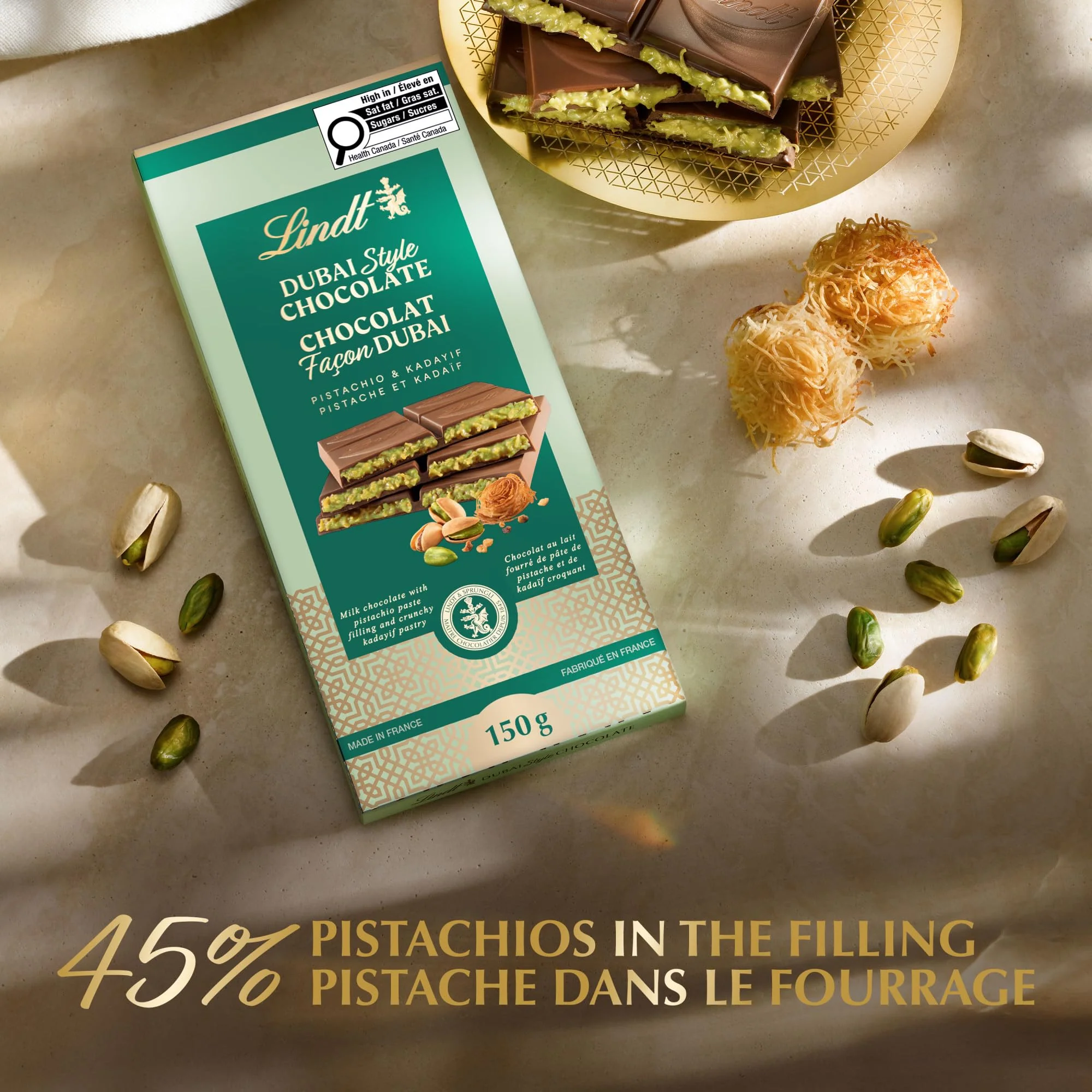 Lindt Dubai Style Chocolate Bar, 150g - Canadian Distribution - Ships Free Within Canada on Orders Above CAD $199 - Image 5