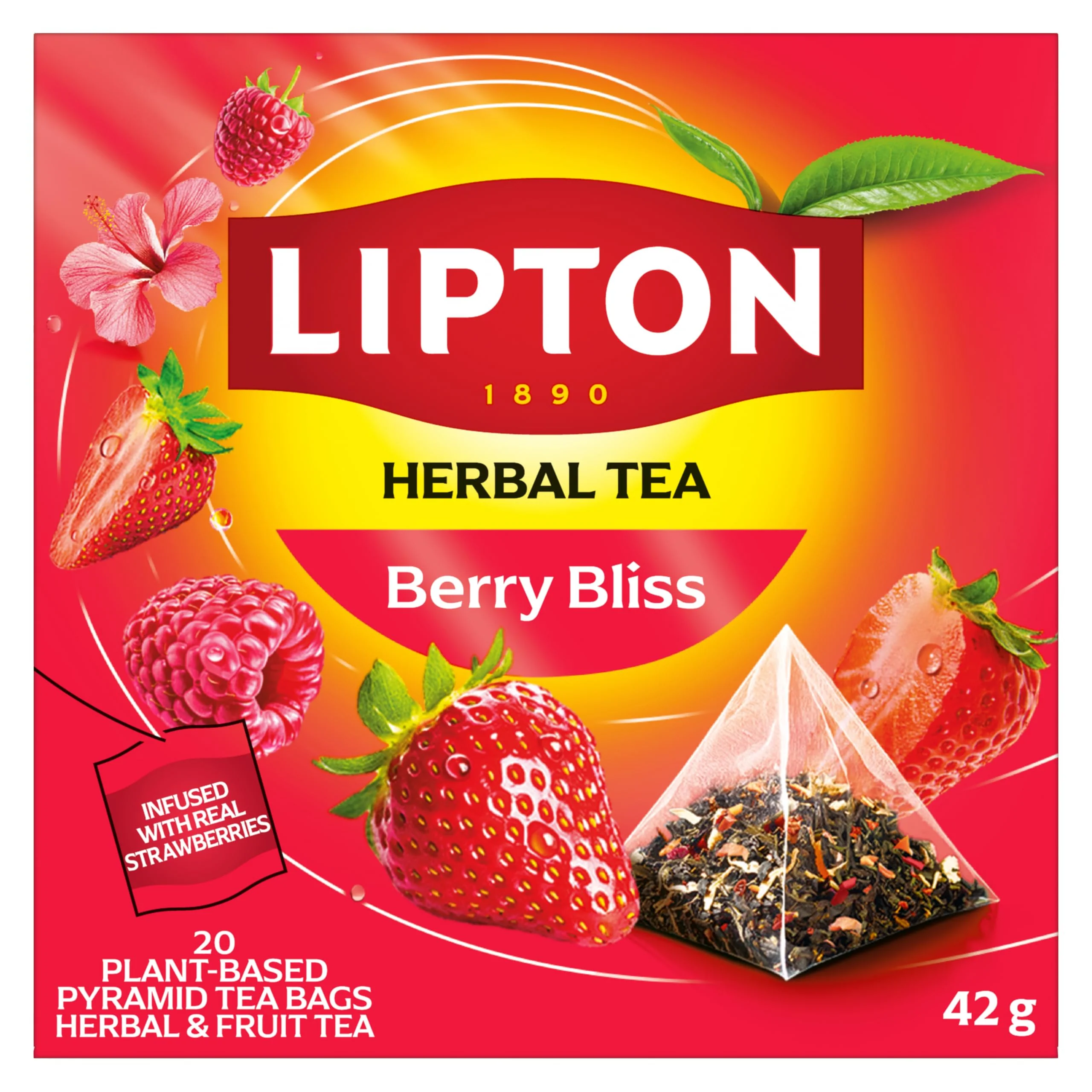 Lipton Berry Bliss Herbal Tea Pyramids – 20 Tea Bags (4-Pack) - Canadian Distribution - Ships Free Within Canada on Orders Above CAD $199