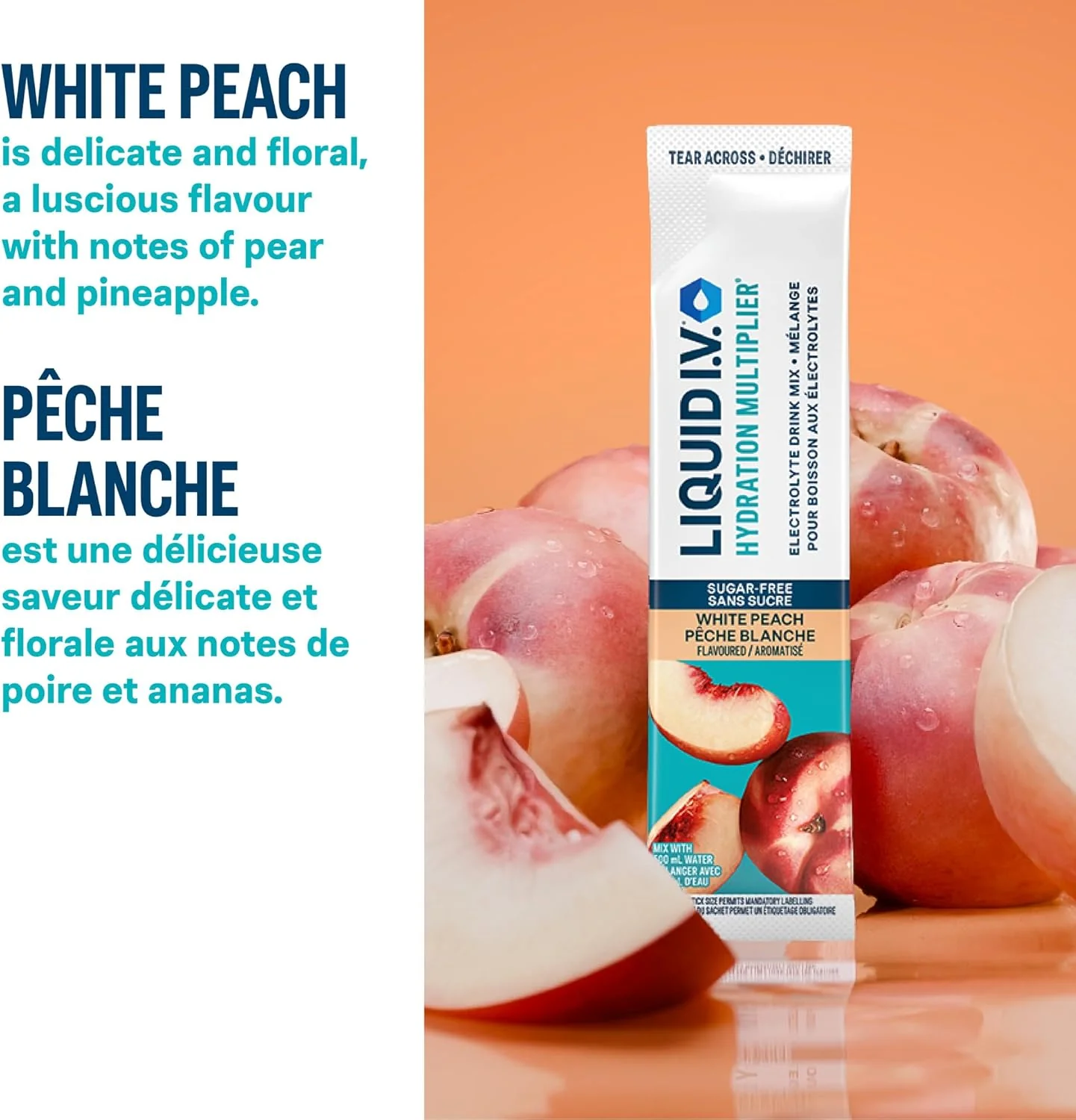 Liquid I.V. – Hydration Multiplier (Sugar Free) – White Peach – 18 Sticks – Ships Free Within Canada on Orders Above CAD $199 - Image 4