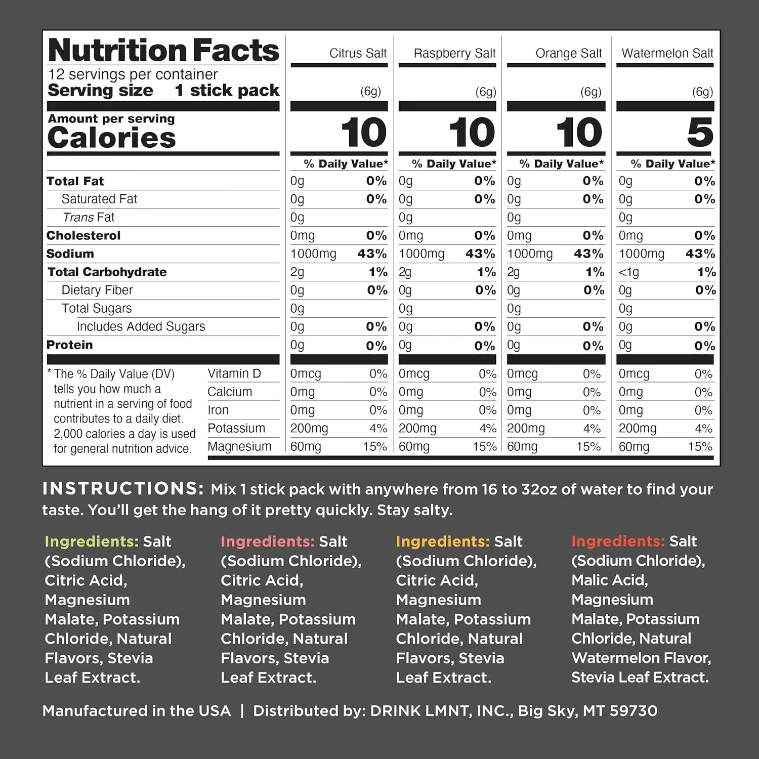 LMNT – Electrolyte Powder Packets – Variety Pack – 12 Sticks – Ships Free Within Canada on Orders Above CAD $199 - Image 2